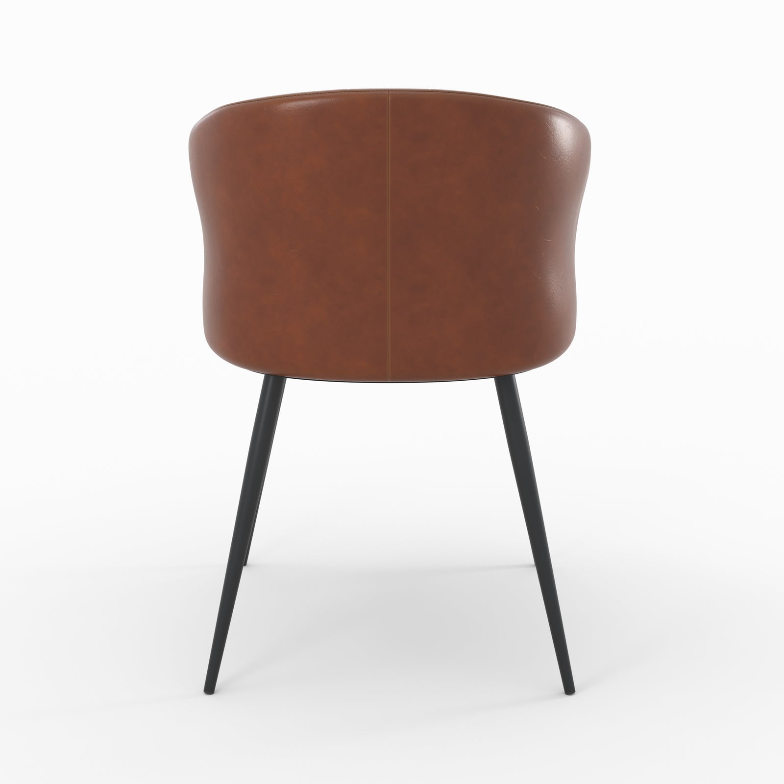 anatole chaise en cuir marron et pieds en metal