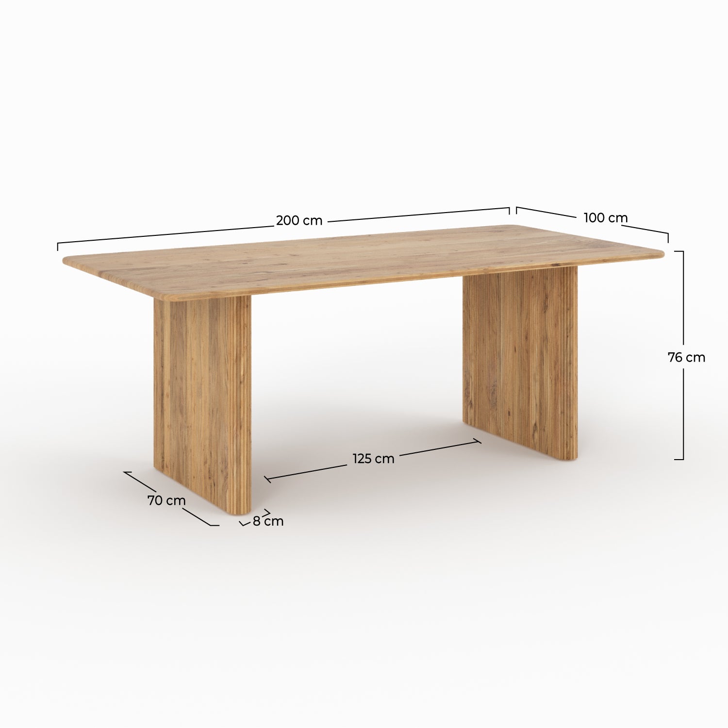 andrea table en bois acacia rectangulaire 8 personnes