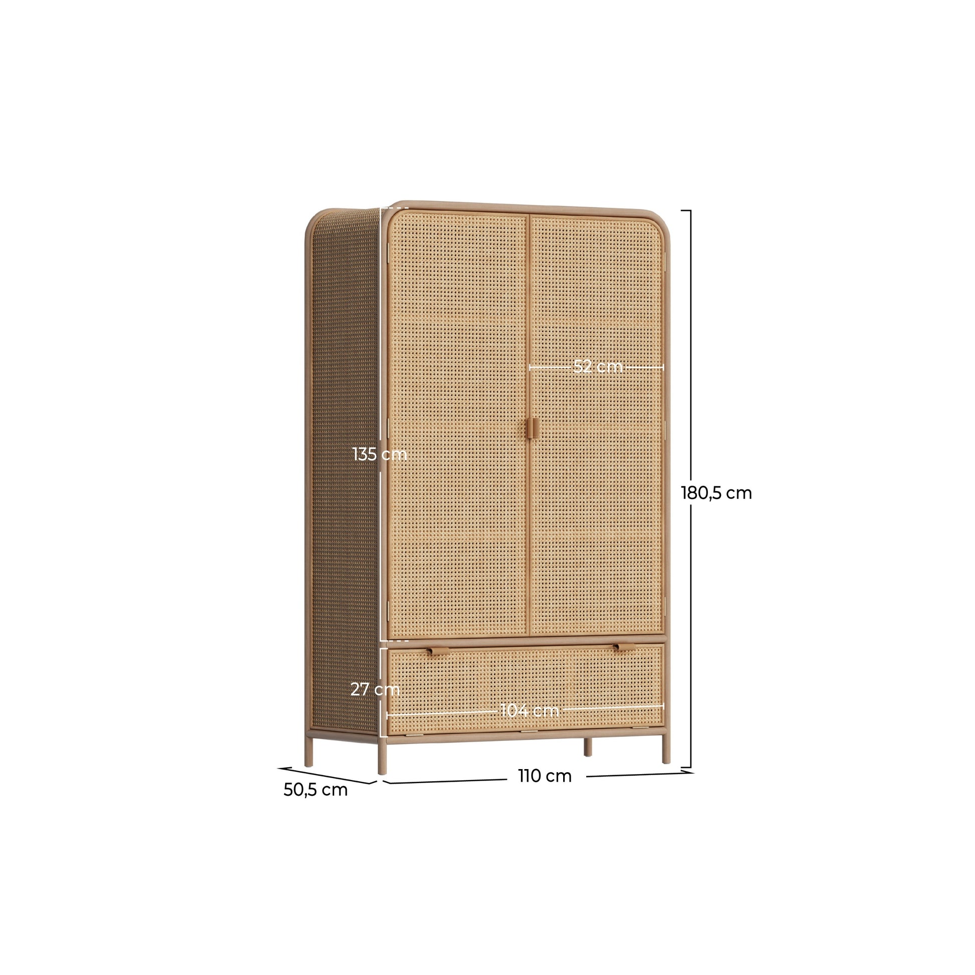 armoire alata en bois massif de pin et de teck