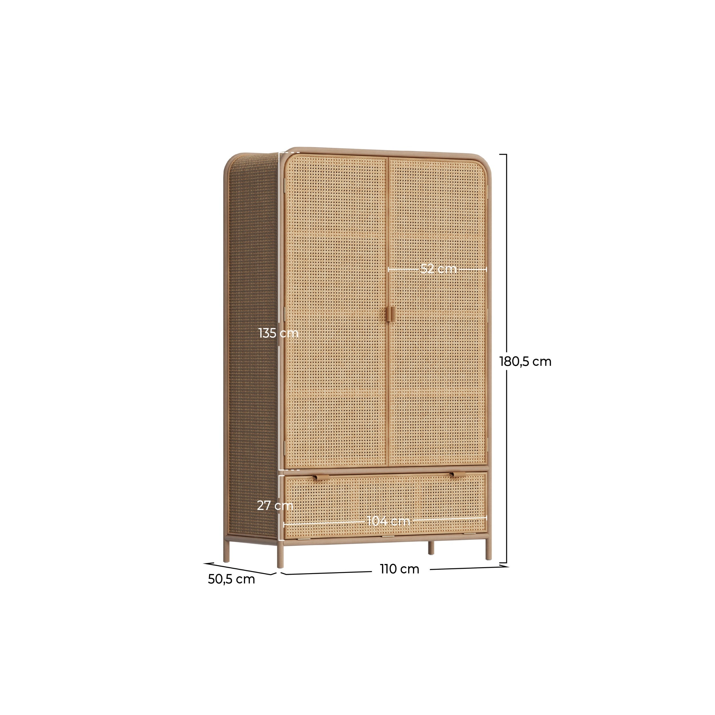 armoire alata en bois massif de pin et de teck