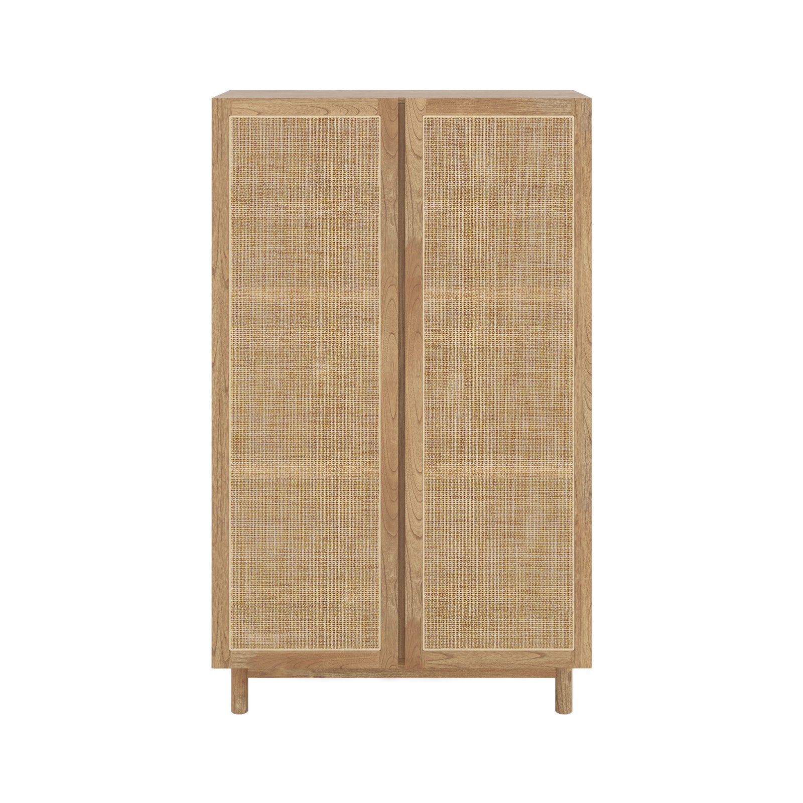armoire delya en bois massif de mindi et rotin fond blanc