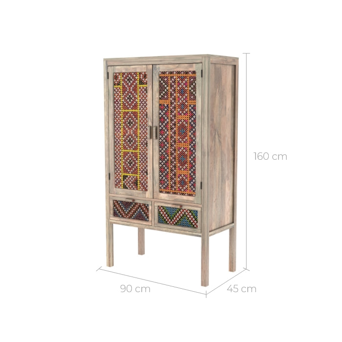armoire ethnqiue chic couleur tissu