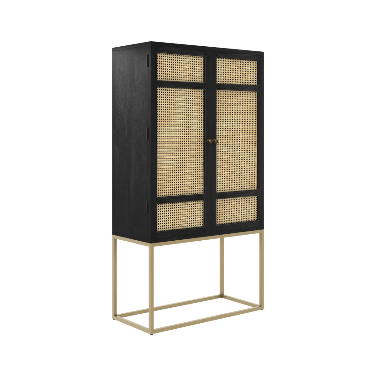 armoire shellona noire en cannage