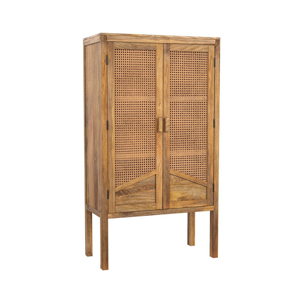 armoire tiki en cannage 2 portes