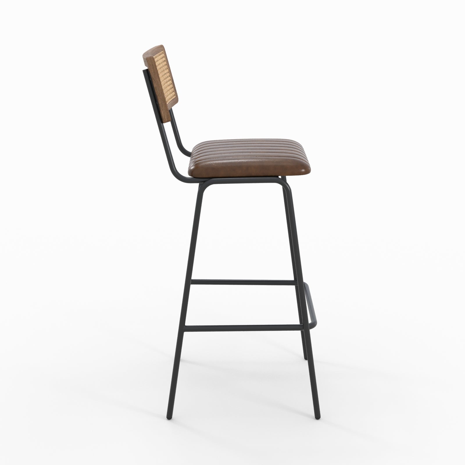 arsene chaise de bar 76 cm en cuir marron lot de 2