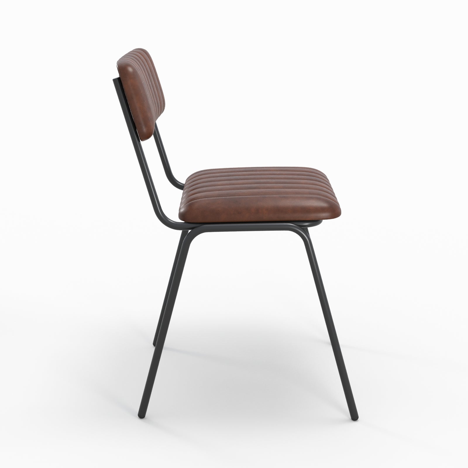 arsene chaise en cuir marron lot de 2 pieds noirs