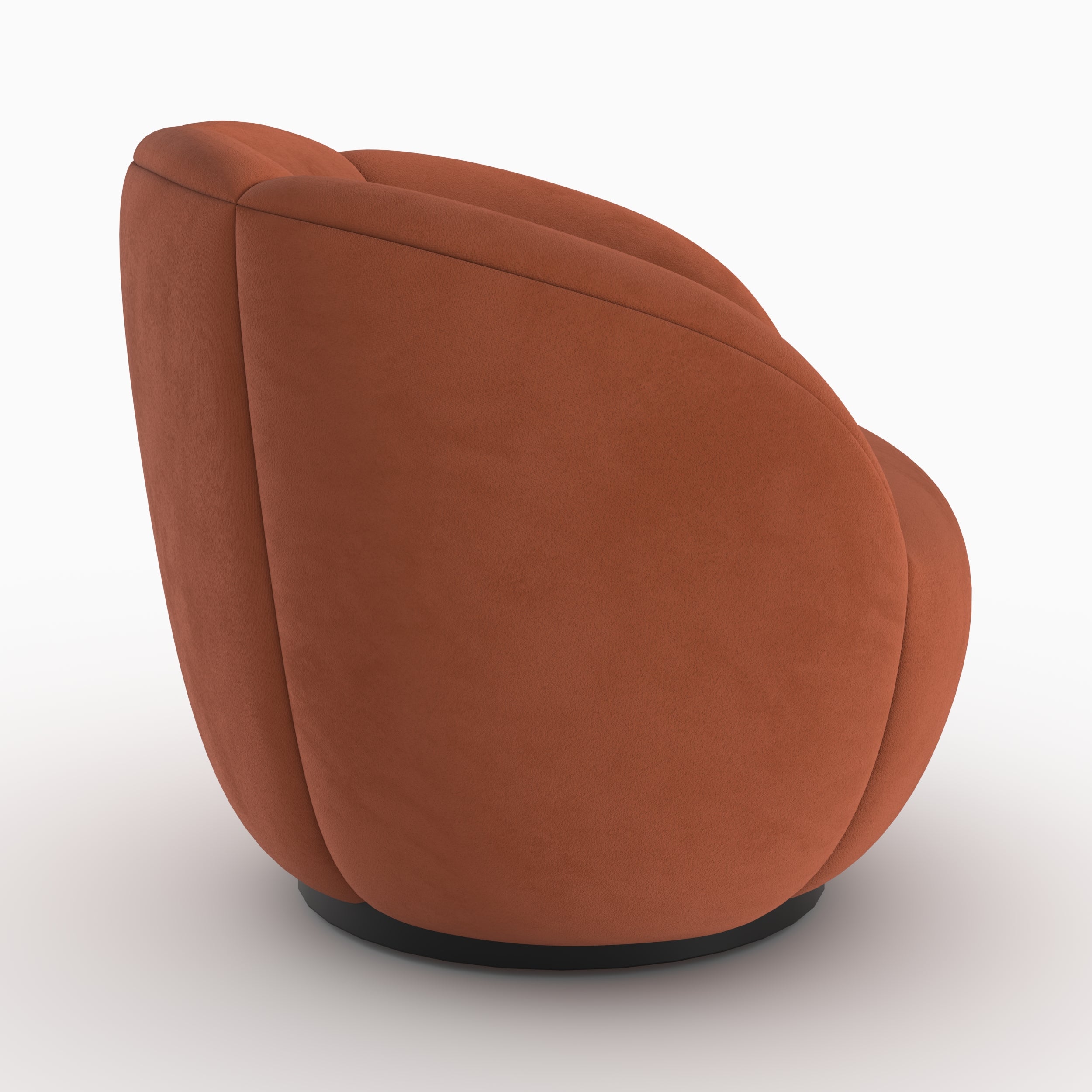 assise coquillage yse fauteuil pivotant velours rouge
