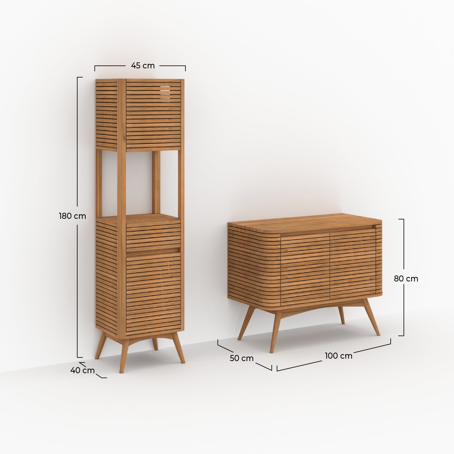 auguste ensemble de salle de bain en bois de teck fond beige rdv deco