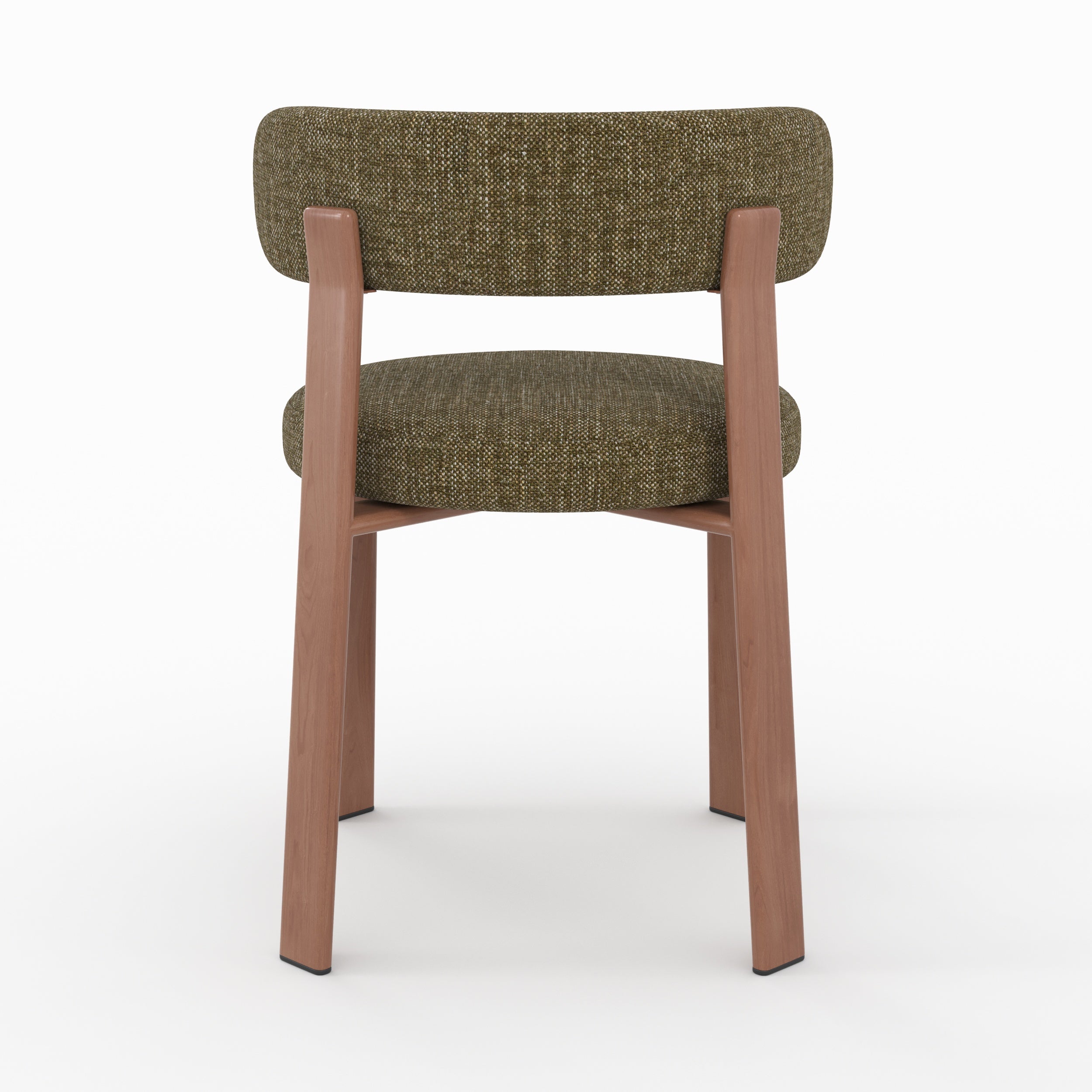 Lot de 2 chaises Aura en tissu texturé vert kaki, pieds en métal effet bois