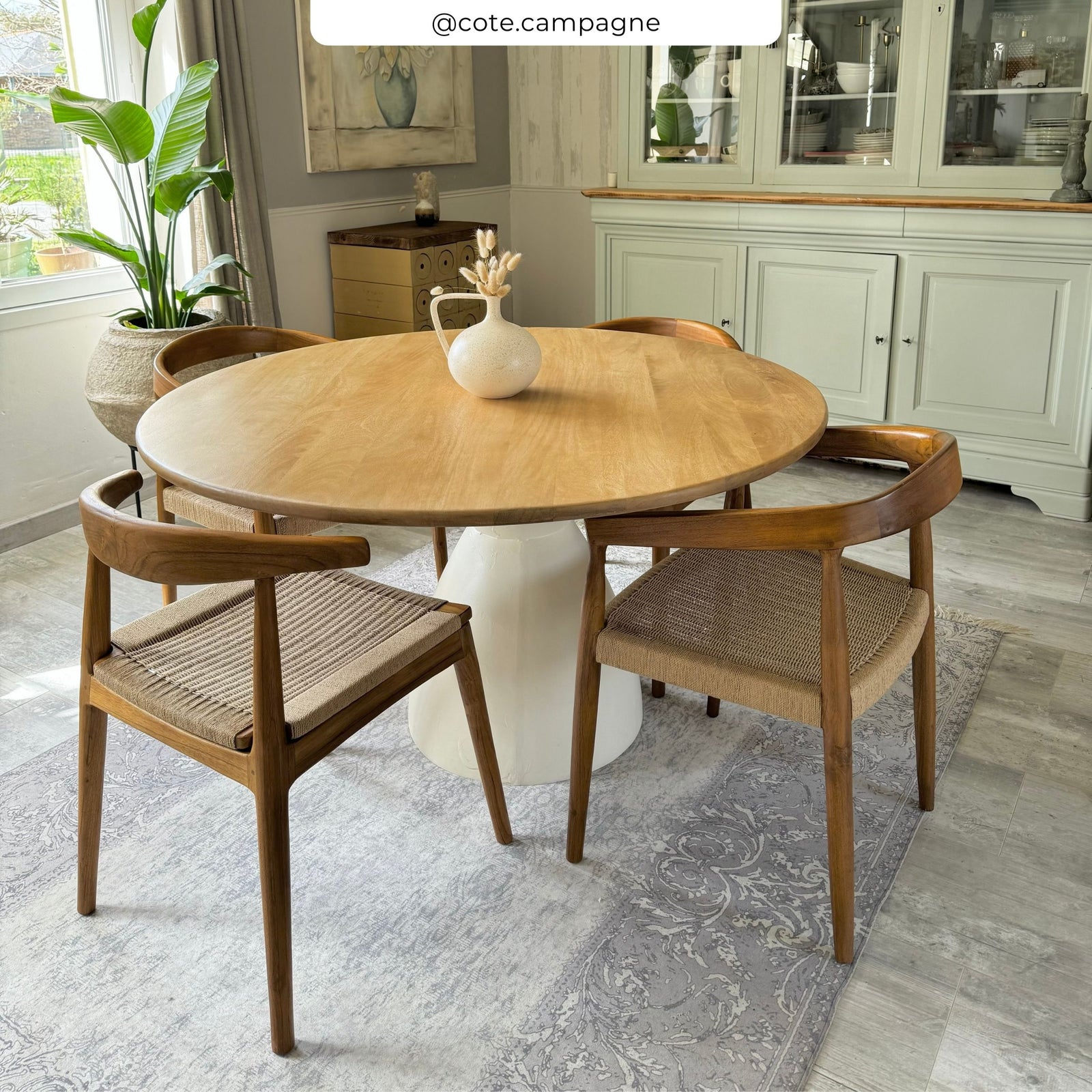 bali chaise en bois de teck cordage synthetique