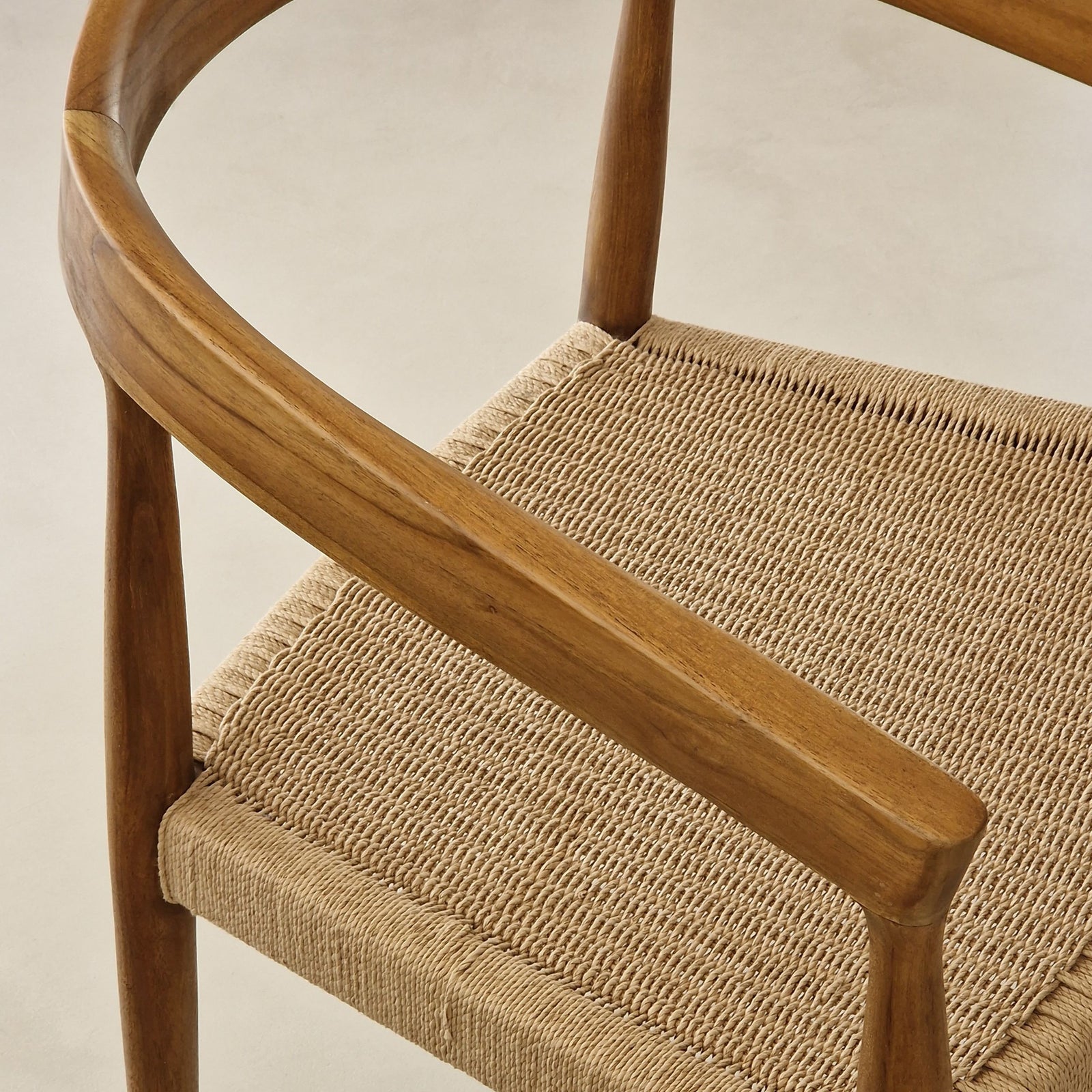 bali chaise en bois de teck et cordage