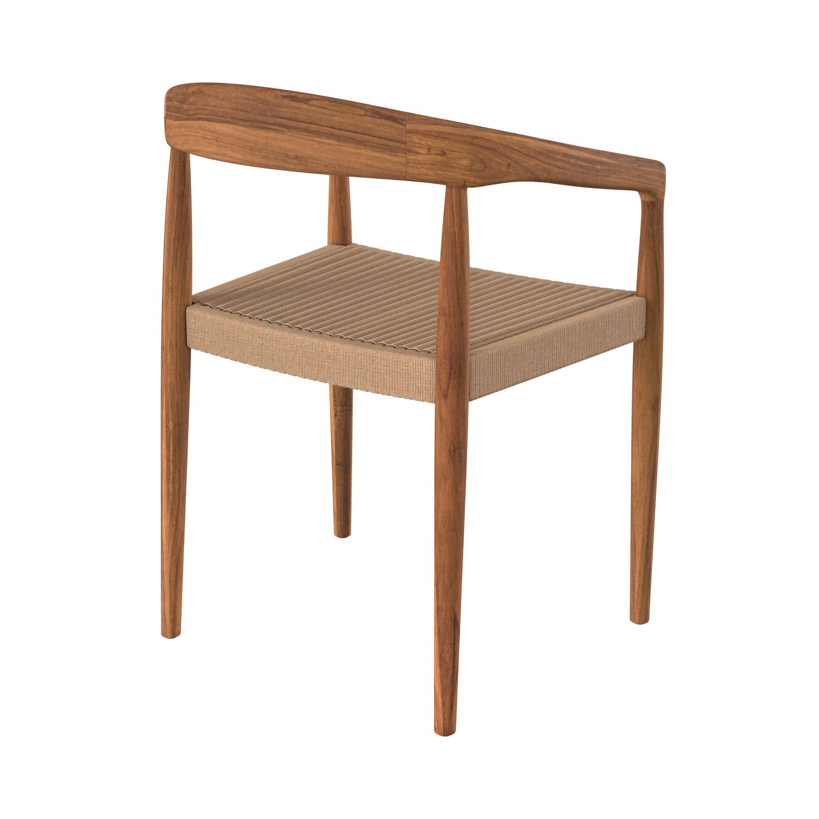 bali chaise en bois de teck et corde synthetique