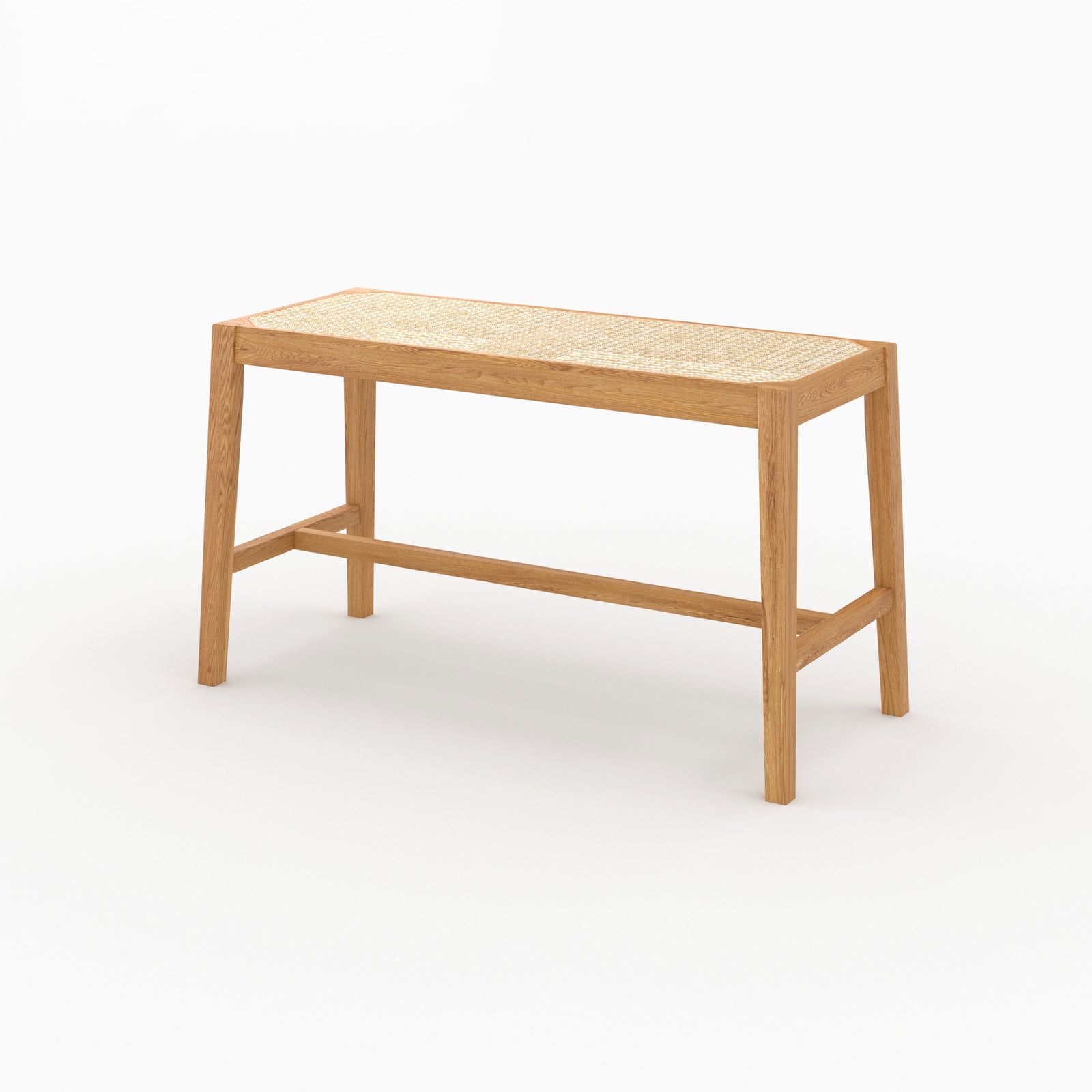 banc 2 places en bois de chene massif et cannage kappa