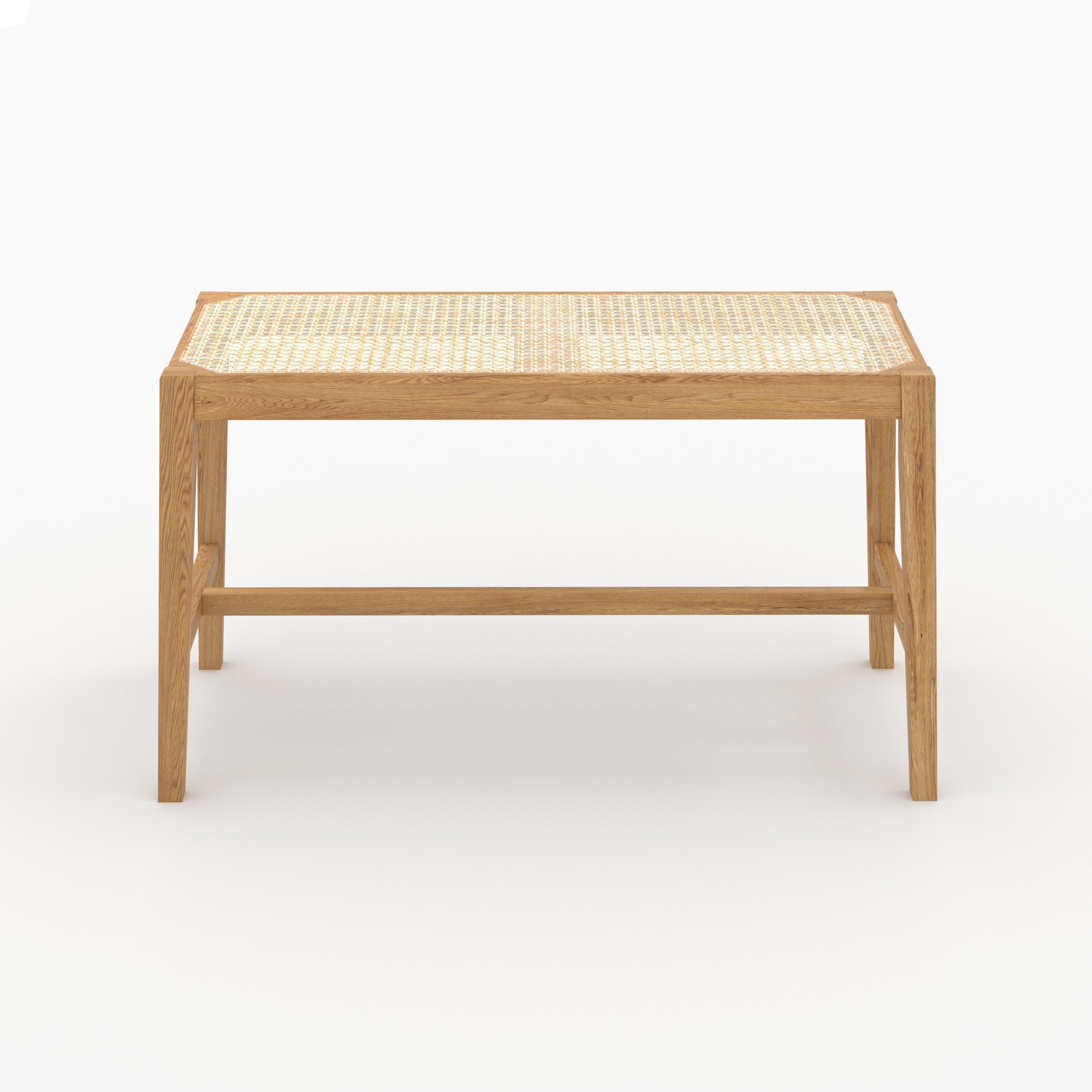 banc 2 places kappa en bois de chene massif et cannage