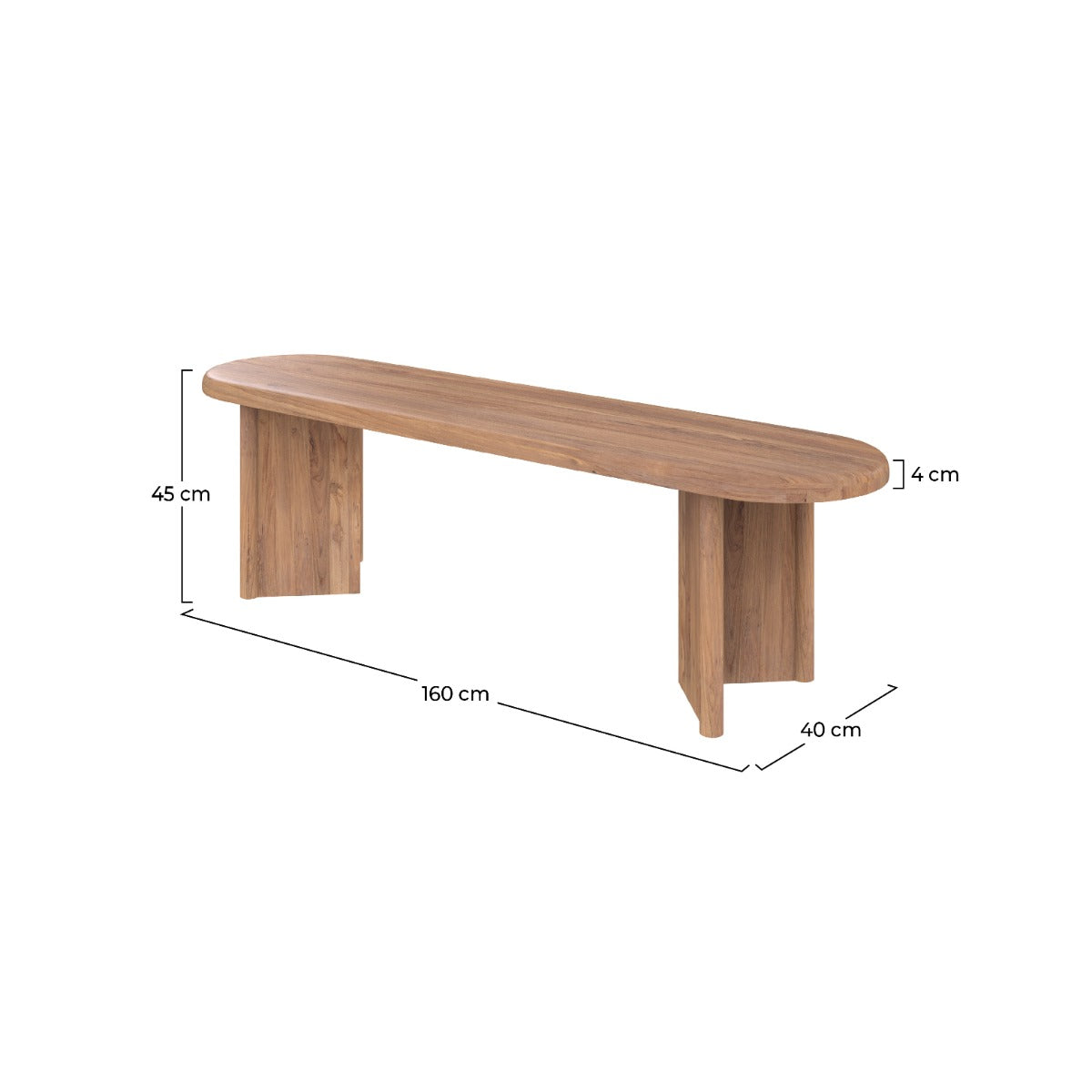 banc bana en bois de teck 160 cm