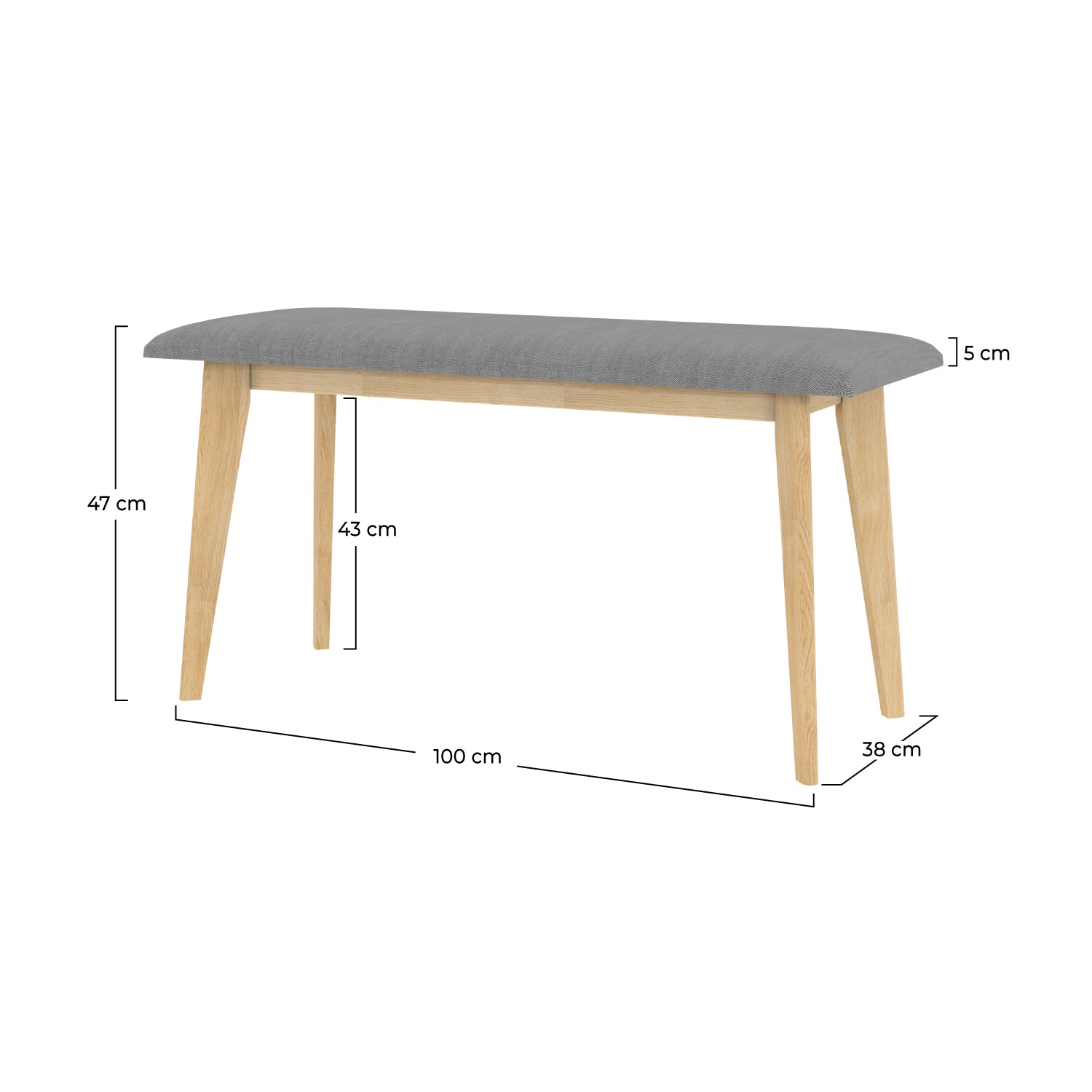 banc corretta en tissu et bois