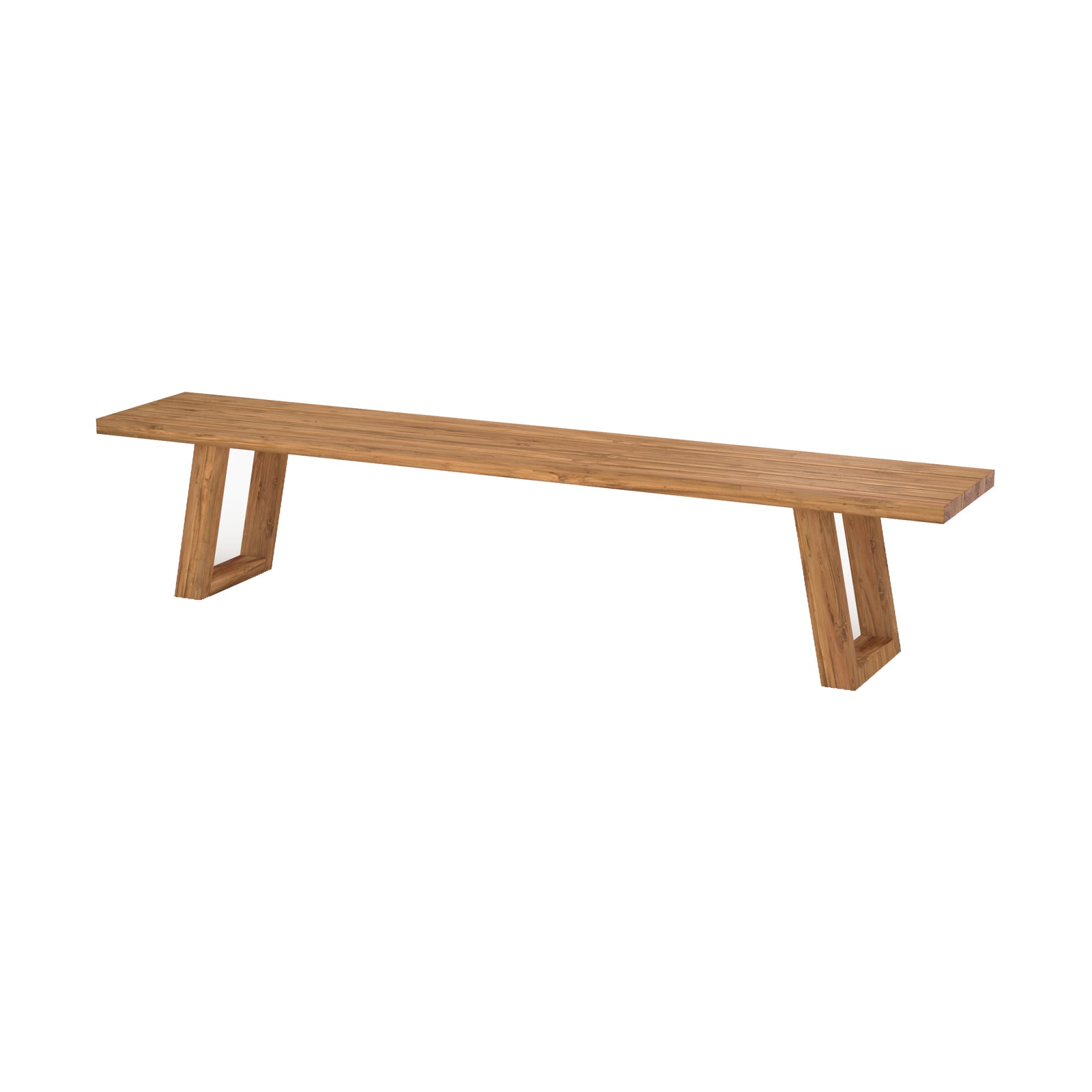 banc de jardin luma en bois de teck recycle 220 cm fond blanc