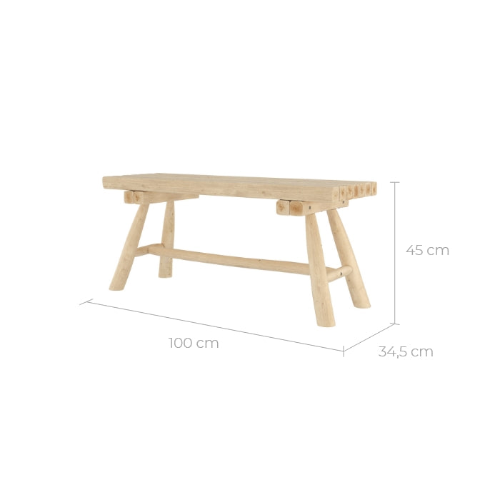 banc de jardin makam en bois pour 2 personnes