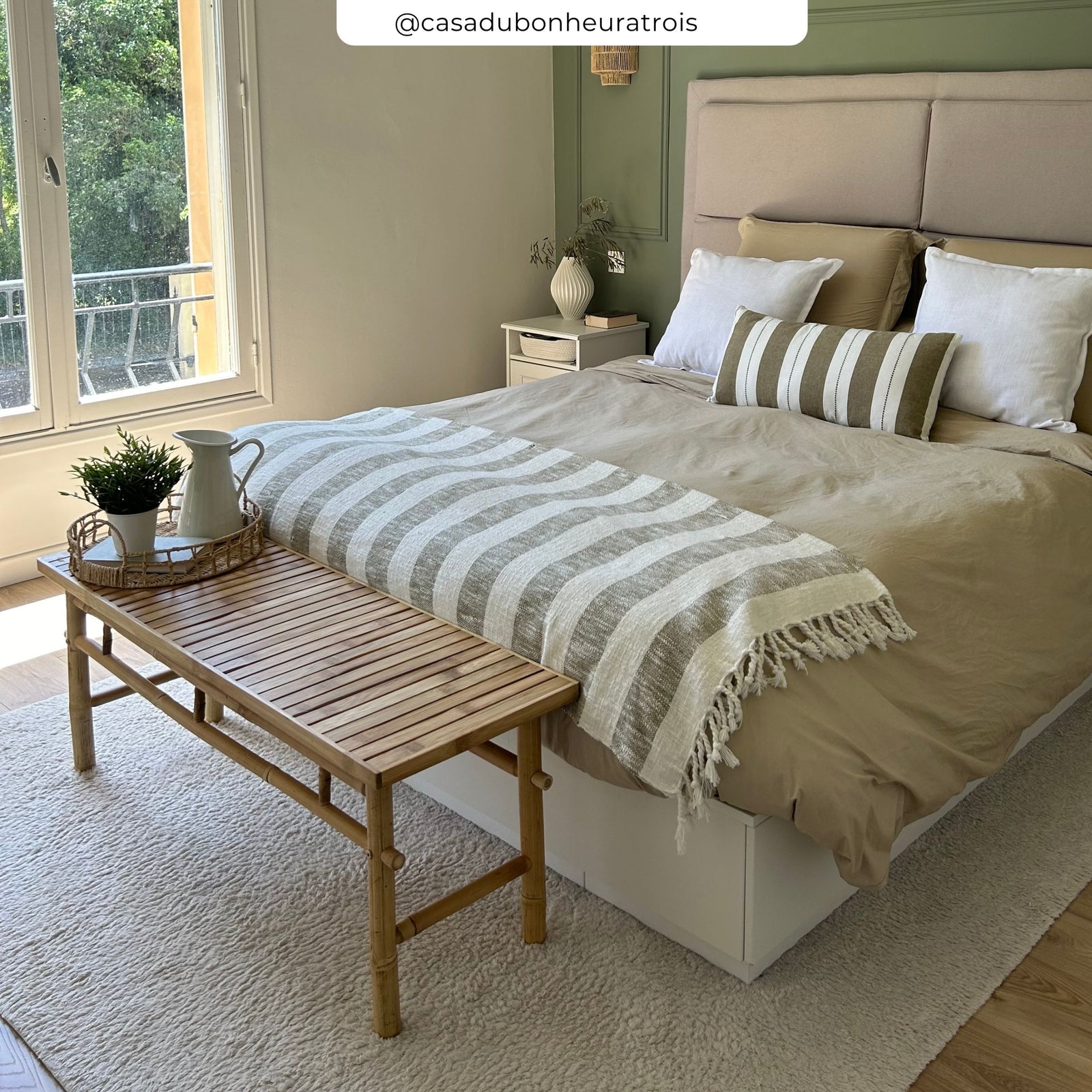 banc de jardin vadella en bambou 2 places rdv deco