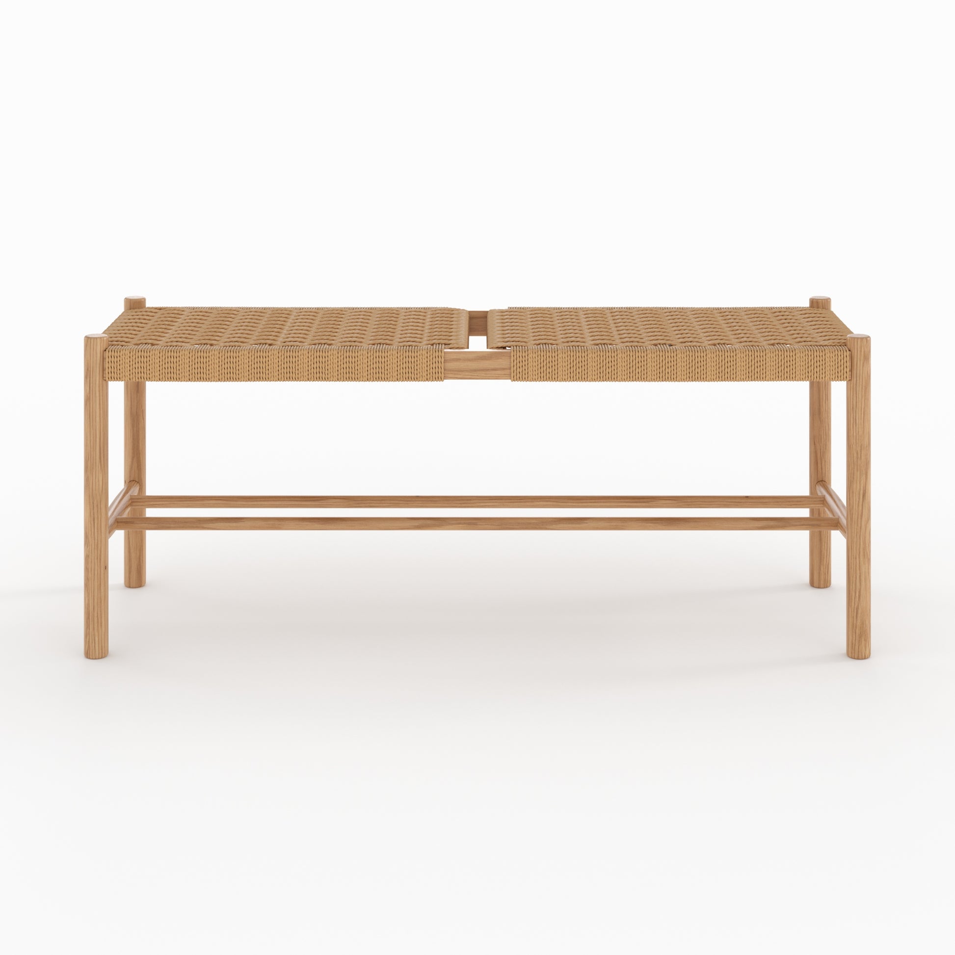 banc en bois de chene massif avec tressage 2 places kepler