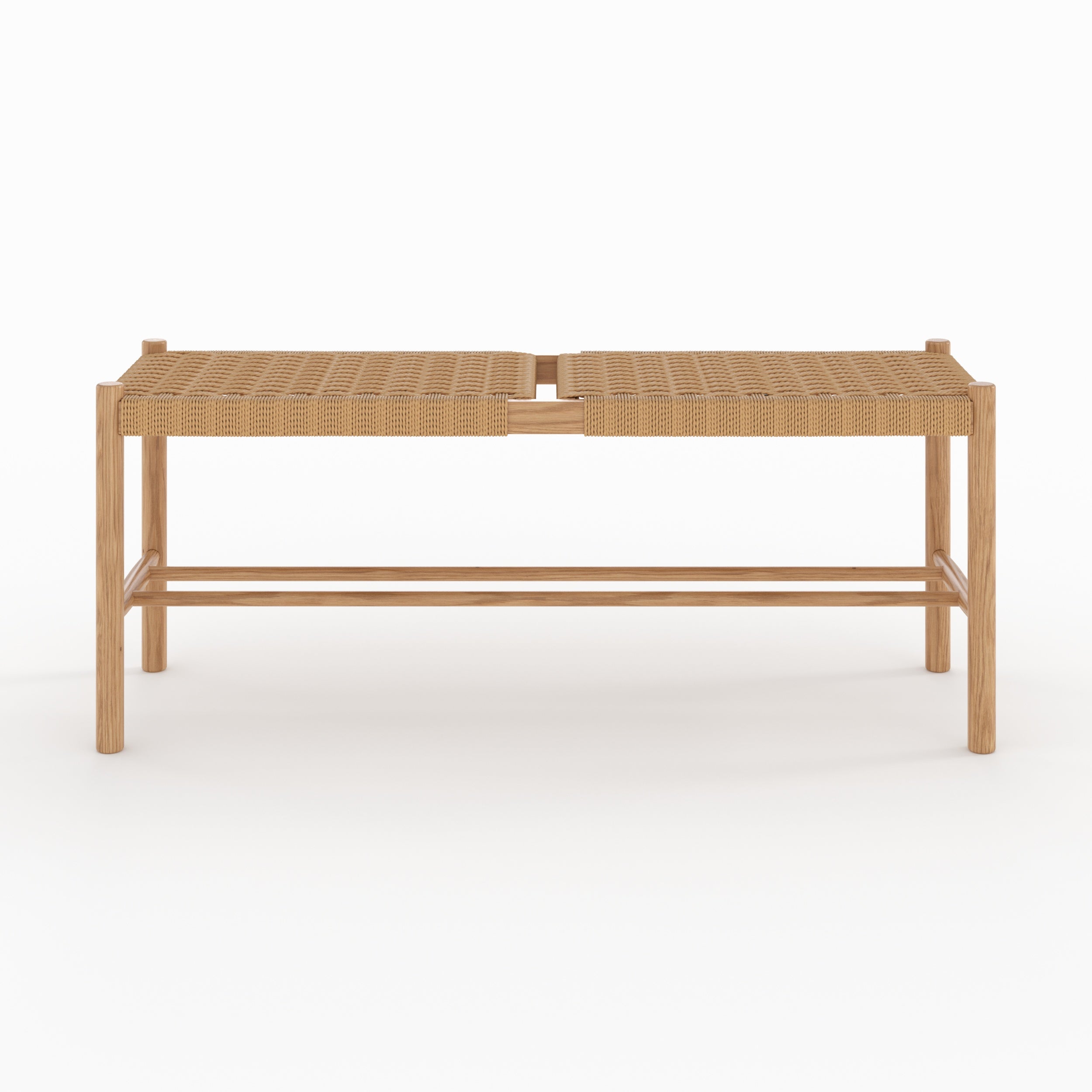banc en bois de chene massif avec tressage 2 places kepler