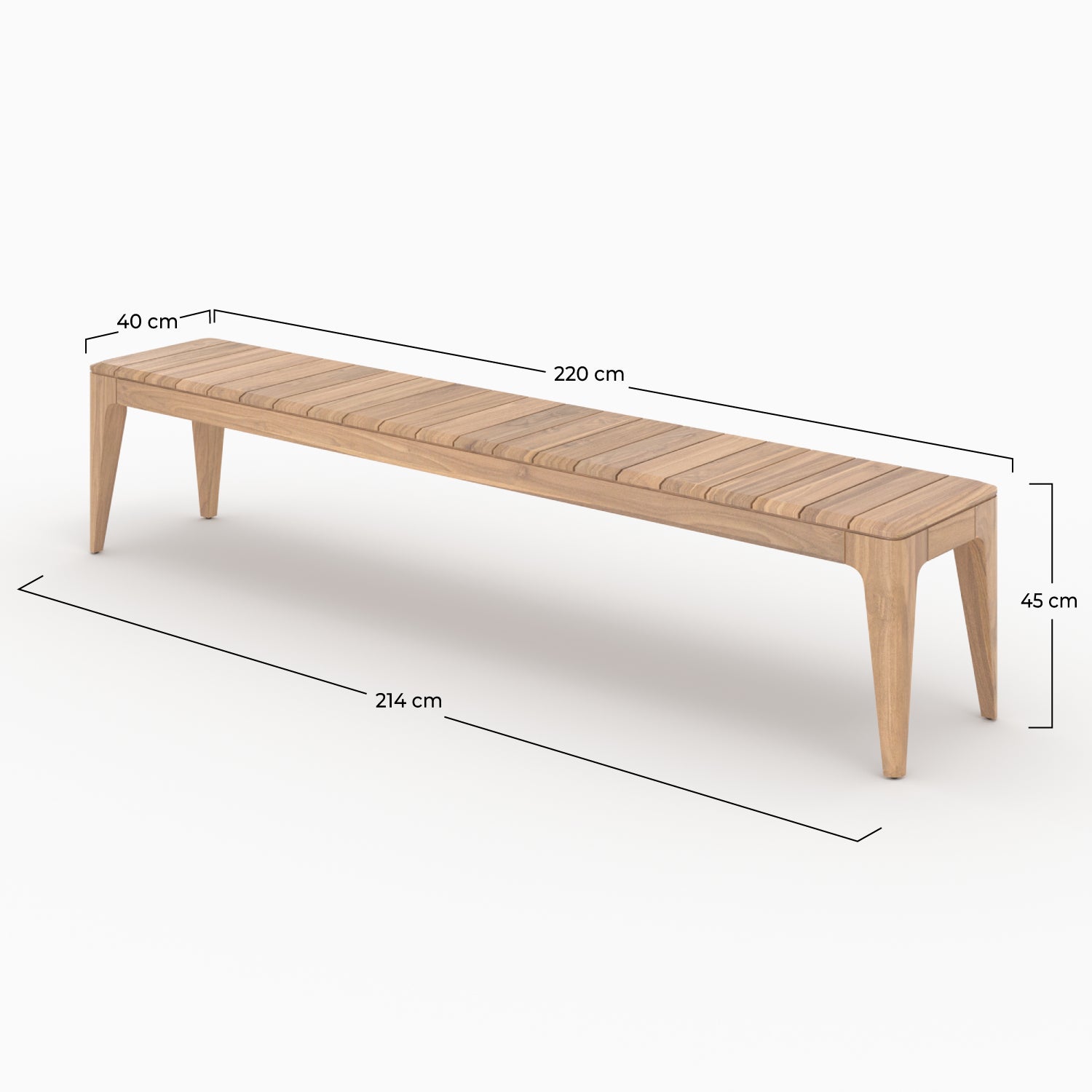 Banc de jardin Nonza en bois de teck recyclé 5 personnes