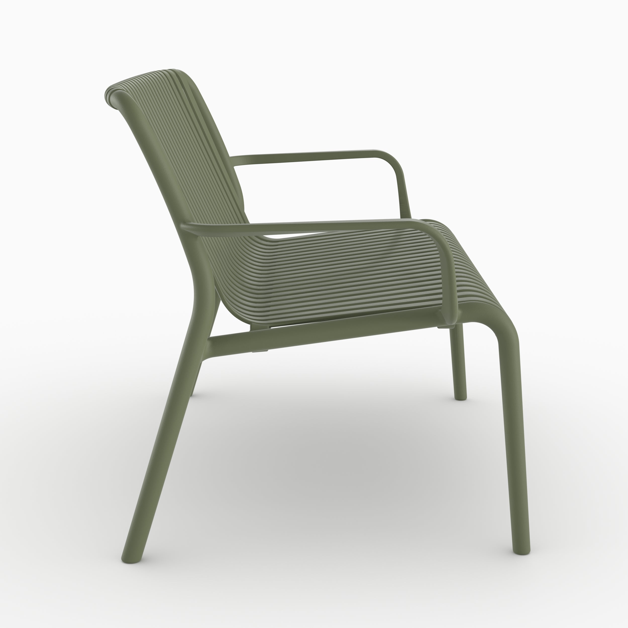 Gartenbank Ivy aus olivgrünem Kunststoff für 2 Personen