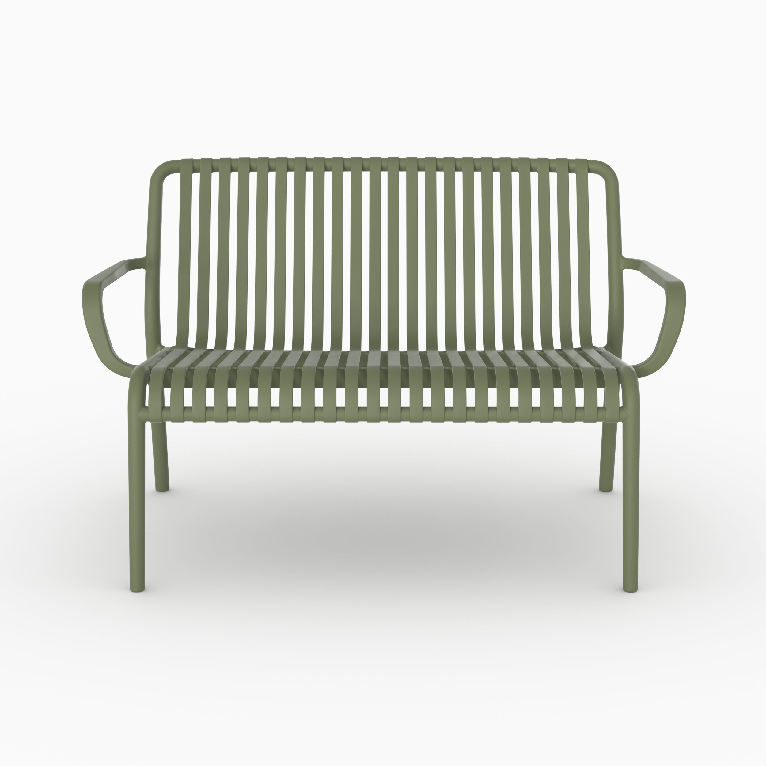 Gartenbank Ivy aus olivgrünem Kunststoff für 2 Personen