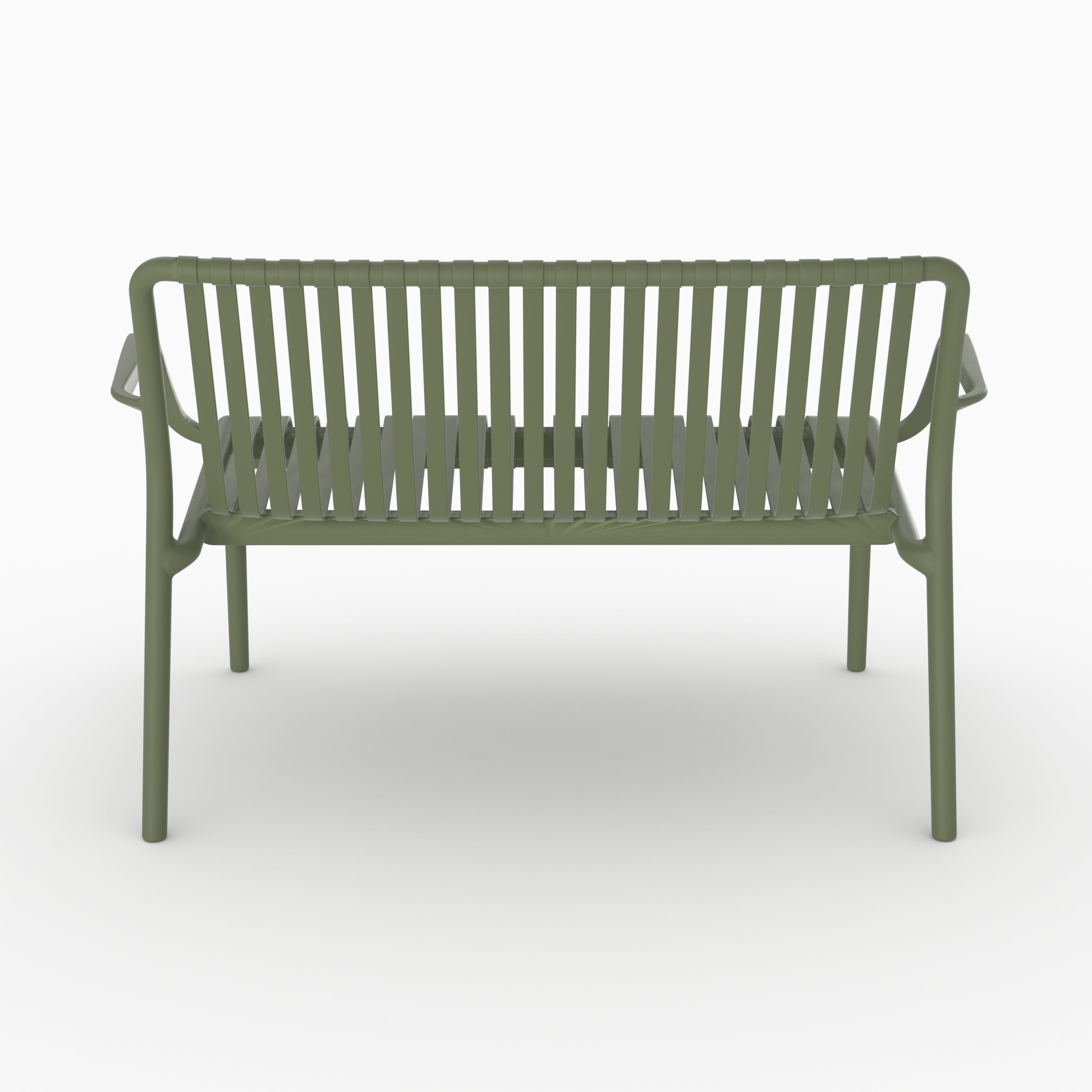 Gartenbank Ivy aus olivgrünem Kunststoff für 2 Personen