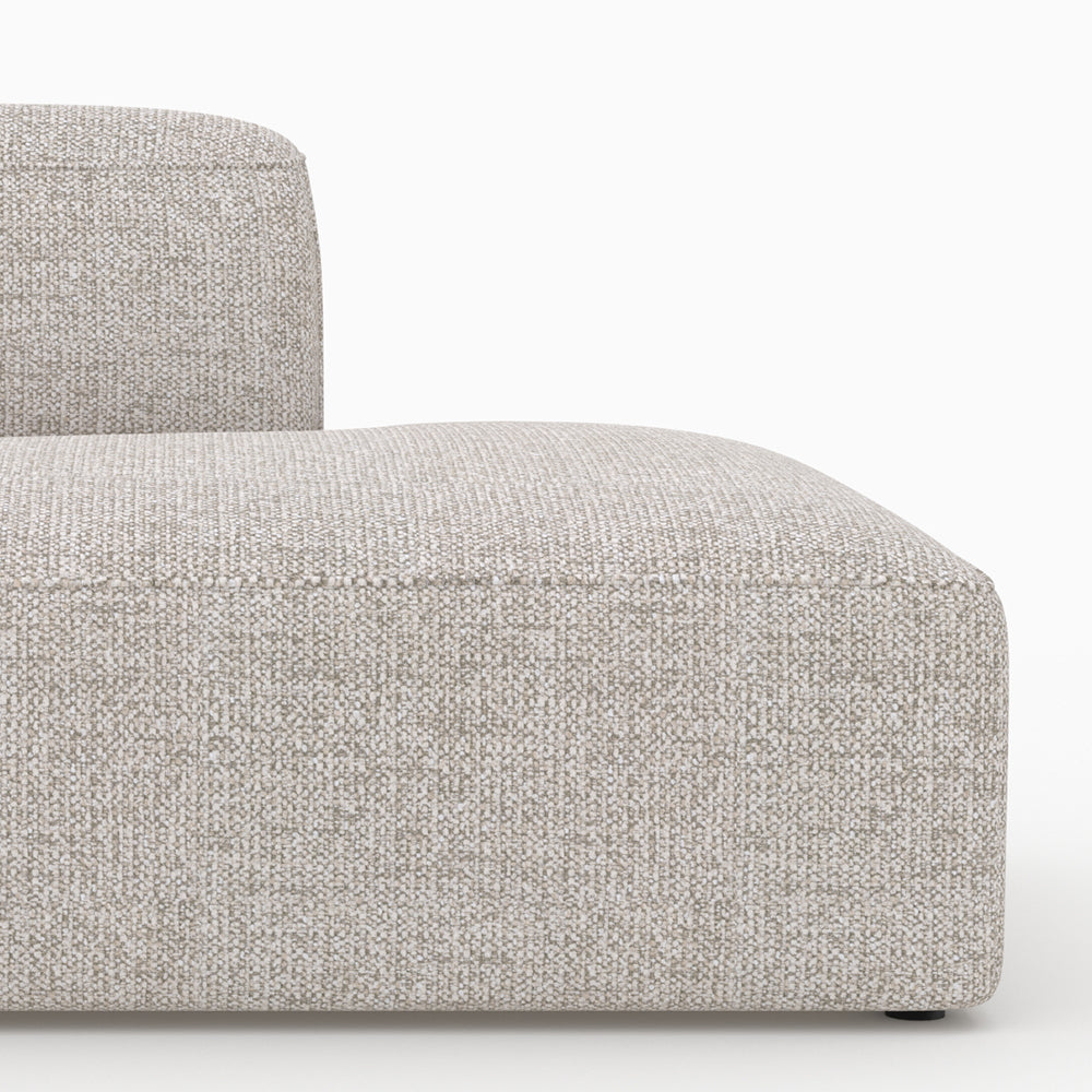 Méridienne con schienale a sinistra Hestia per divano modulare in tessuto beige