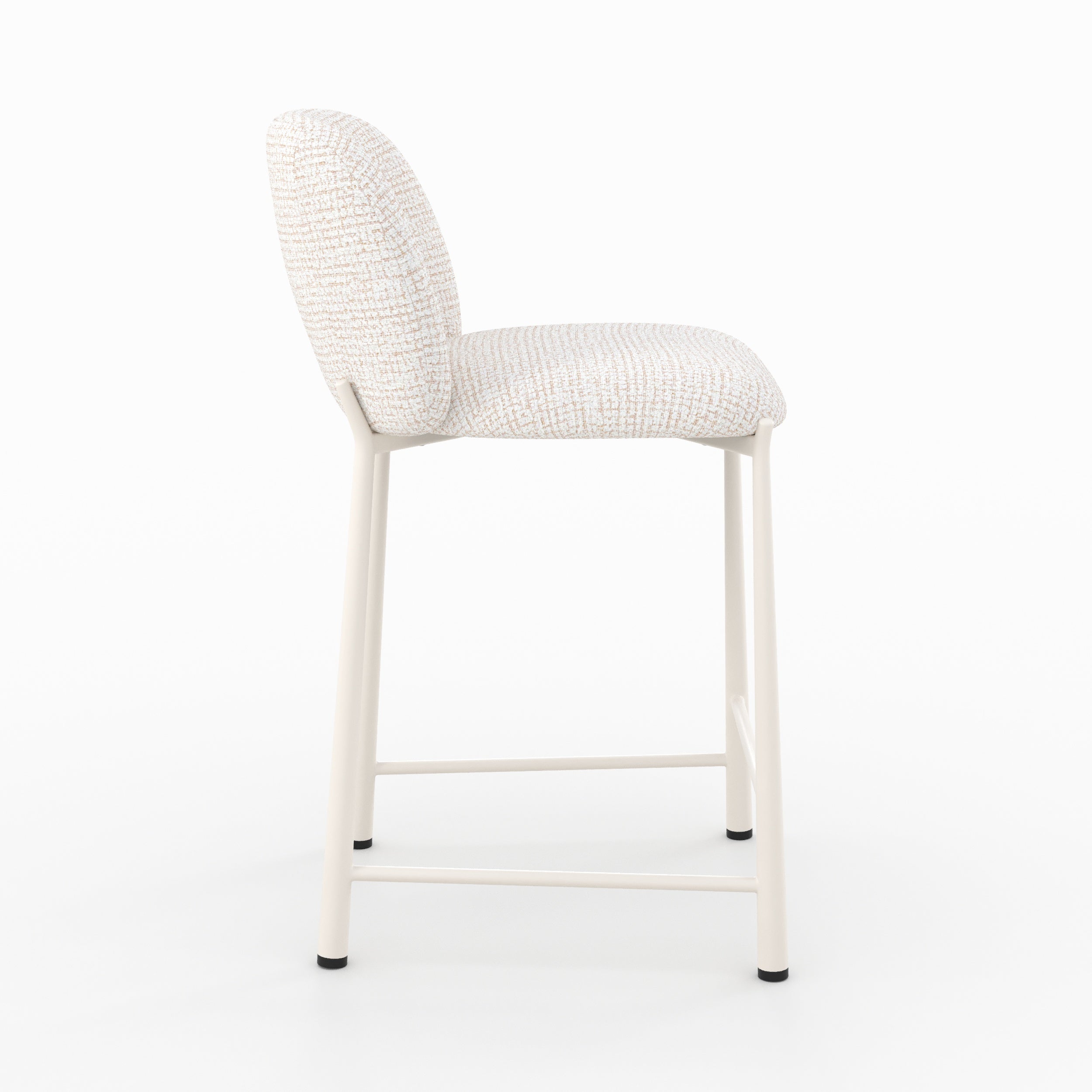 Lot de 2 chaises Bento pour ilot central 65,5 cm en tissu texturé écru chiné