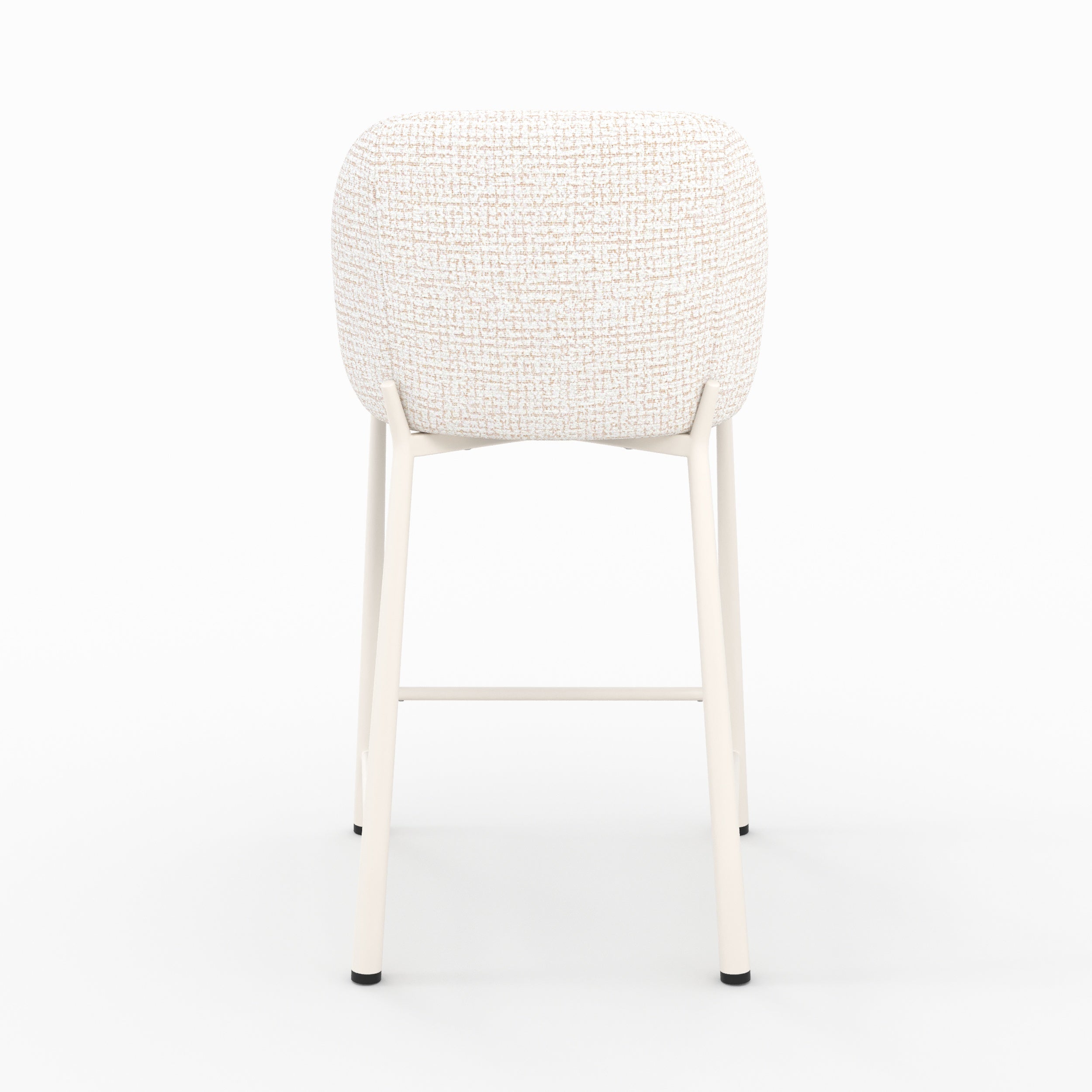 Lot de 2 chaises Bento pour ilot central 65,5 cm en tissu texturé écru chiné