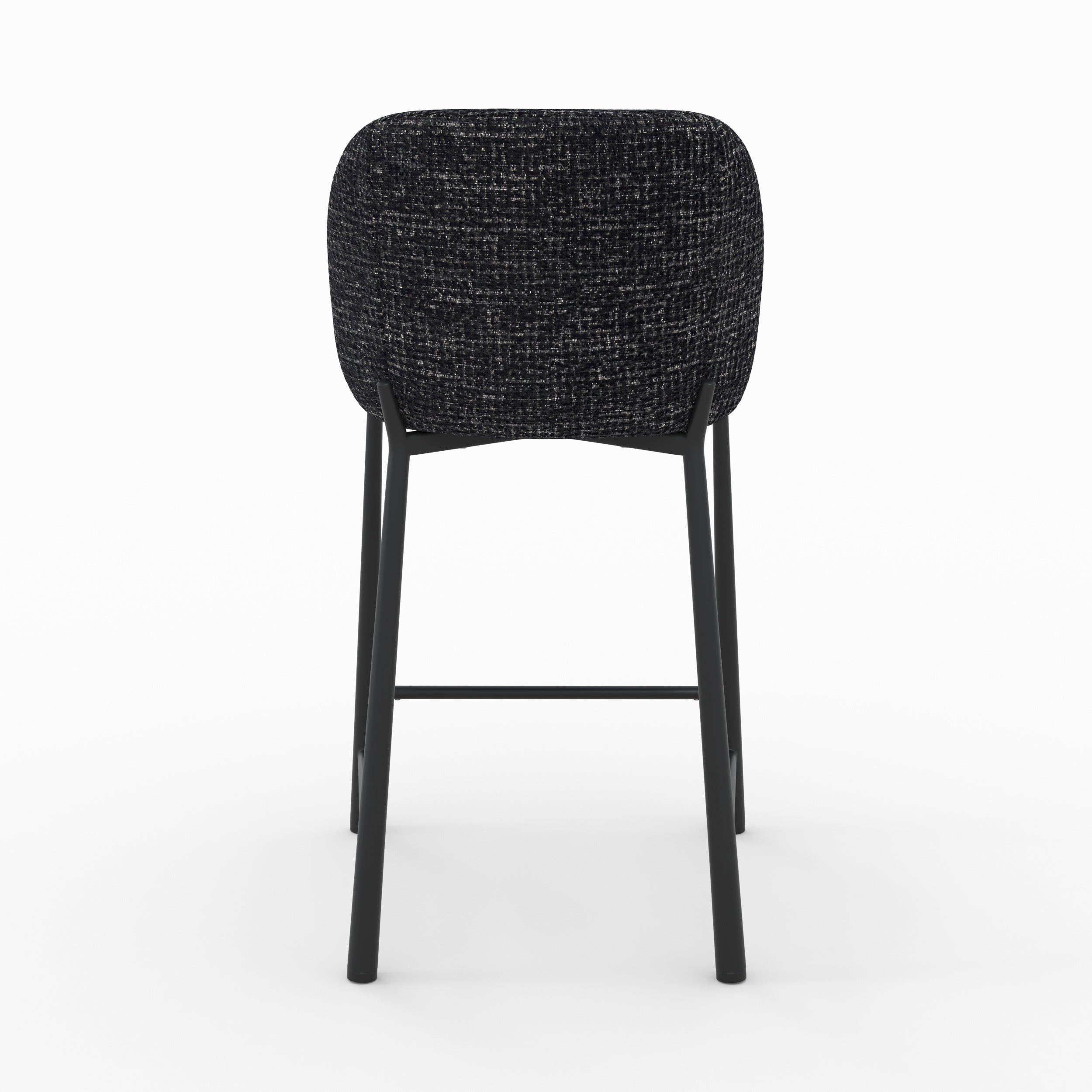 Lot de 2 chaises Bento pour ilot central 65,5 cm en tissu texturé noir
