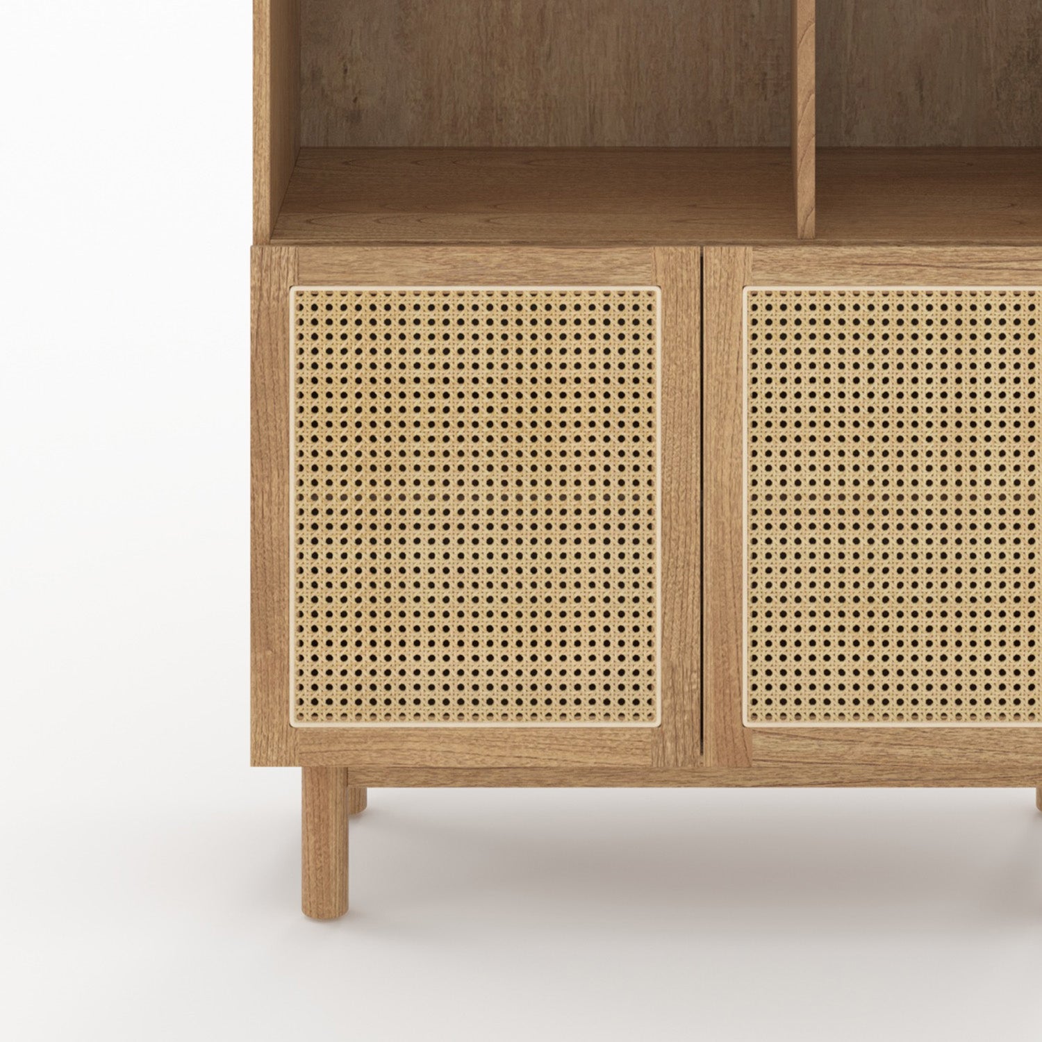 bibliotheque delya bois et rotin etagere et rangement