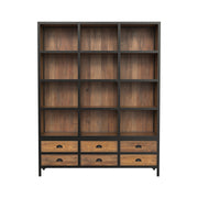 bibliotheque en metal et cedre recycle shelby