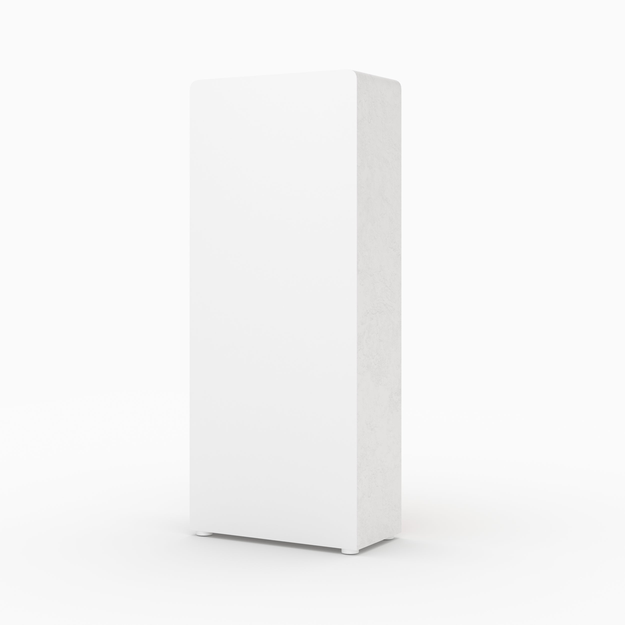 Biblioteca Fira de yeso blanco roto y madera de acacia