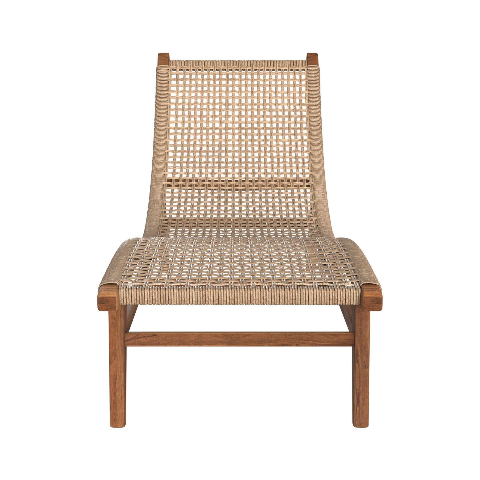 bruna transat en bois de teck et jacinthe d eau synthetique