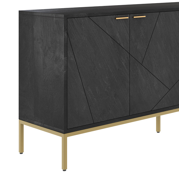 buffet 4 portes en ardoise metal et bois marcelle