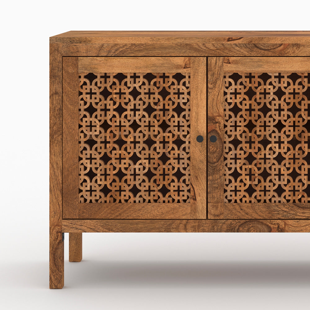 buffet ajoure en bois de manguier marron jaya