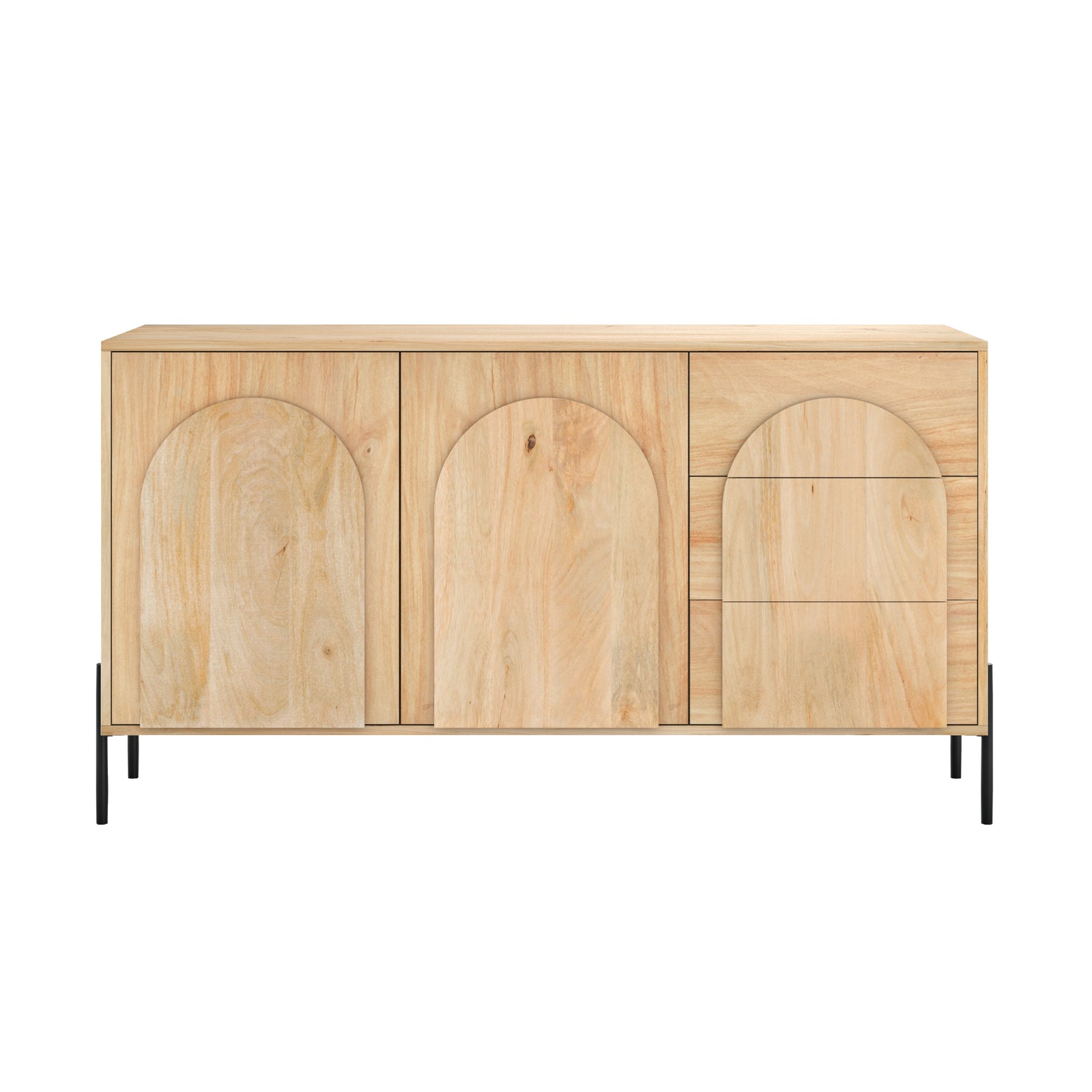 buffet ama en bois de manguier pieds metal