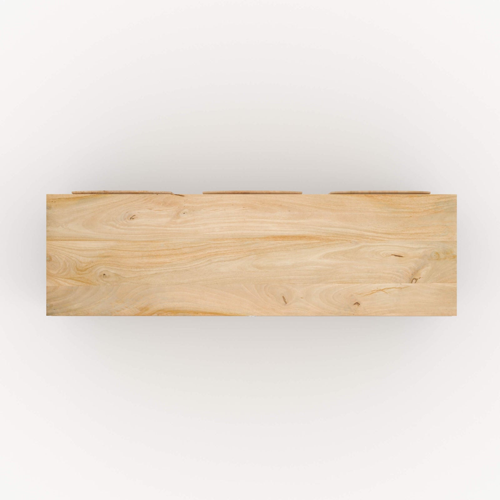 buffet ama en bois de manguier pieds noirs 3 tiroirs porte arrondie