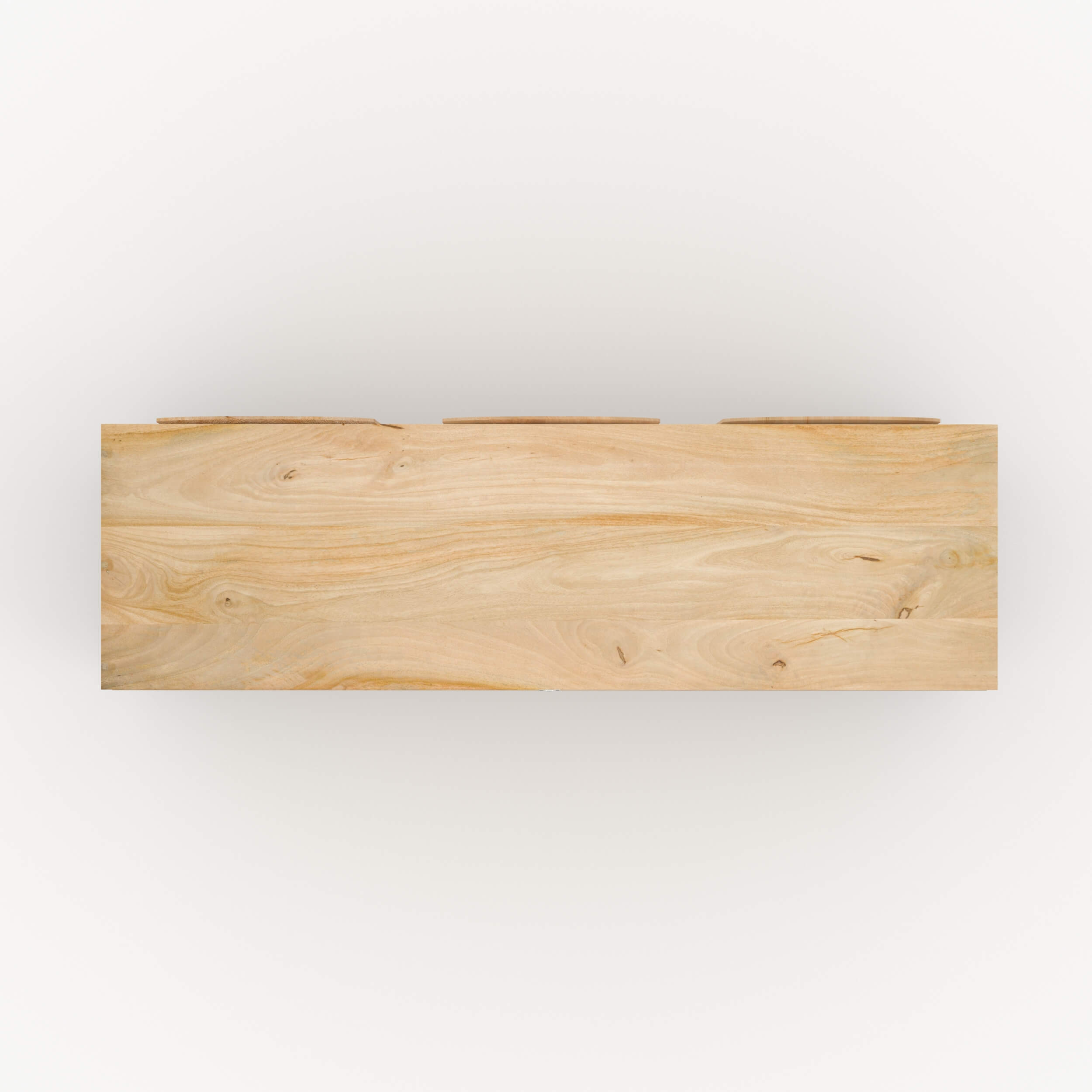 buffet ama en bois de manguier pieds noirs 3 tiroirs porte arrondie