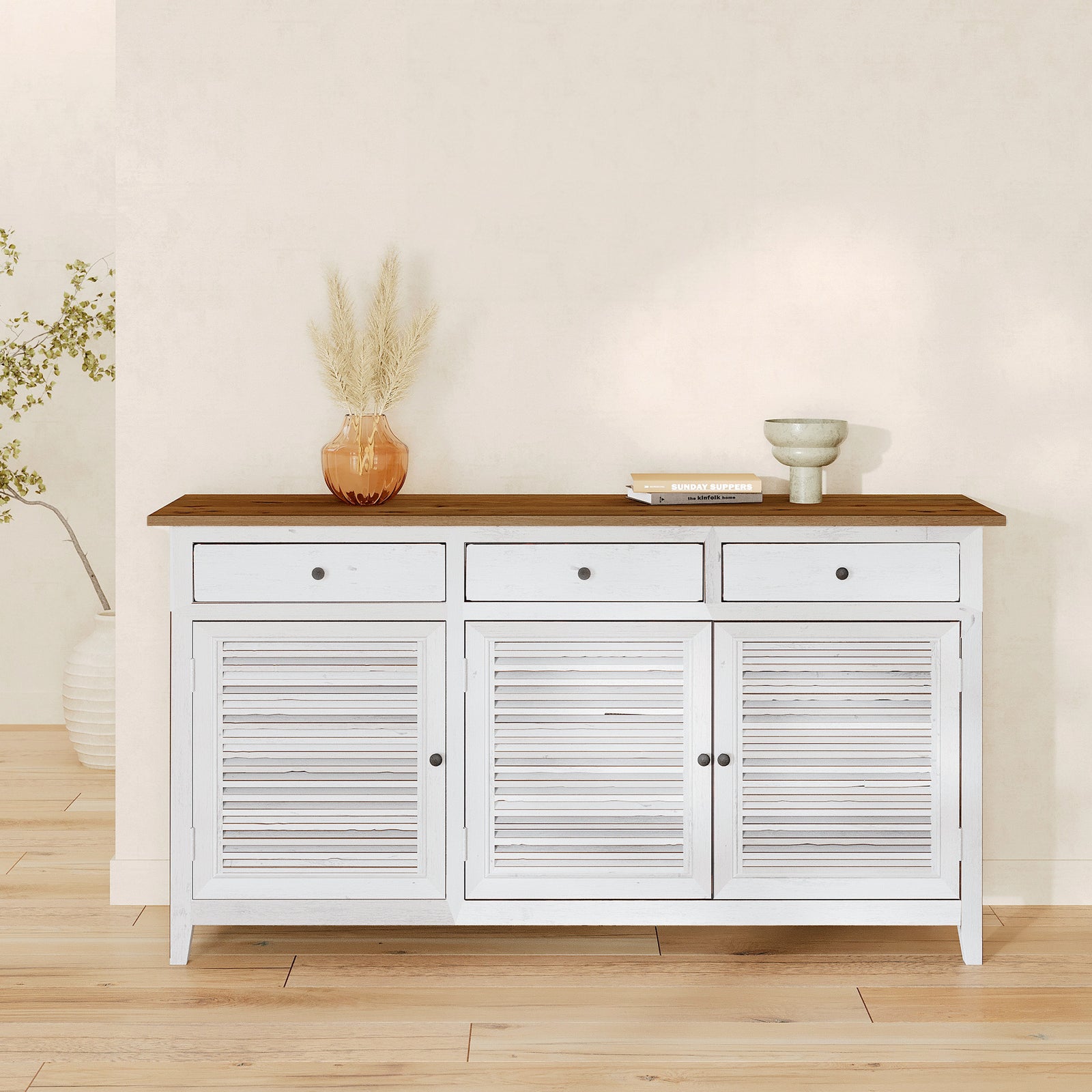 buffet blanc bois casa rdv deco