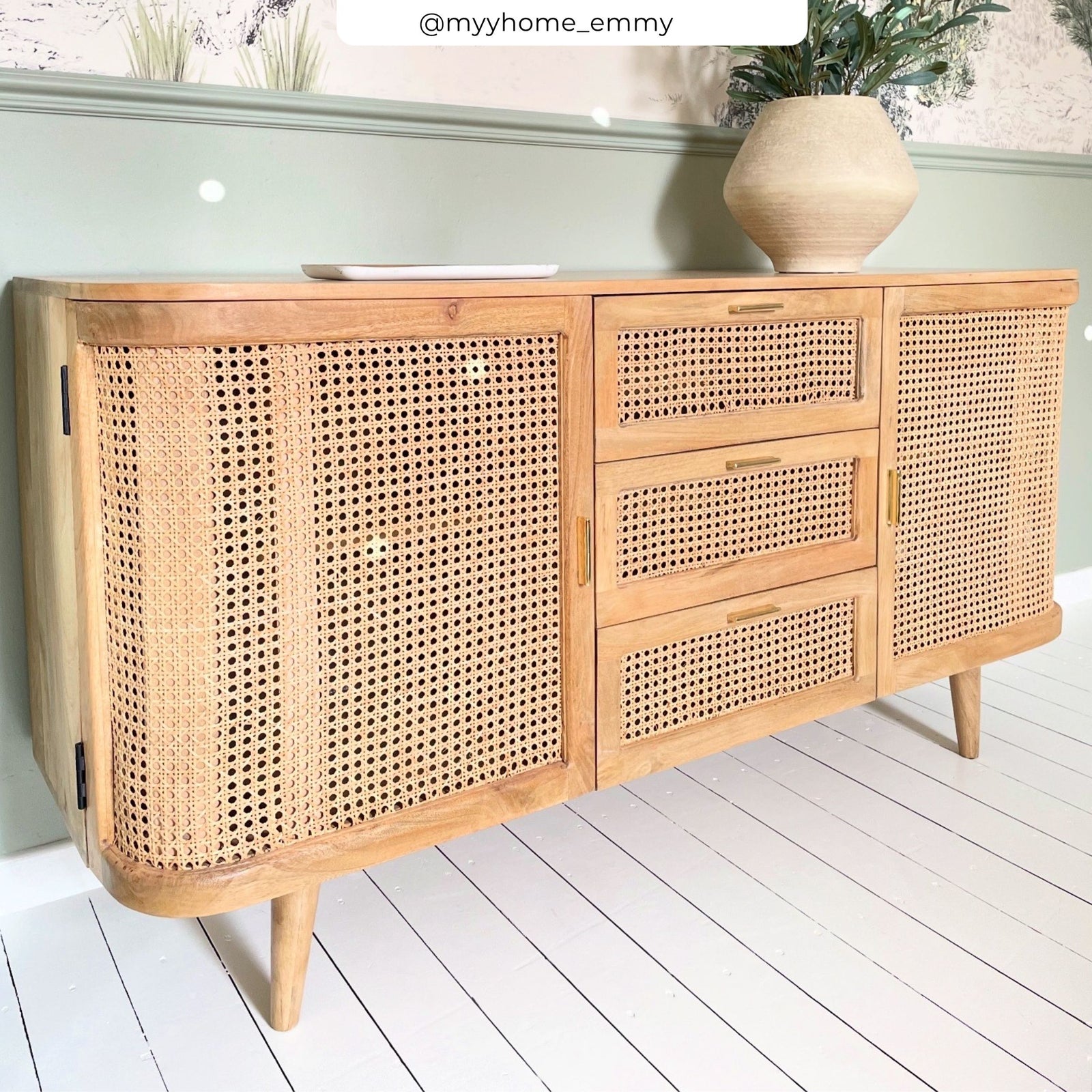 buffet bois et cannage wava