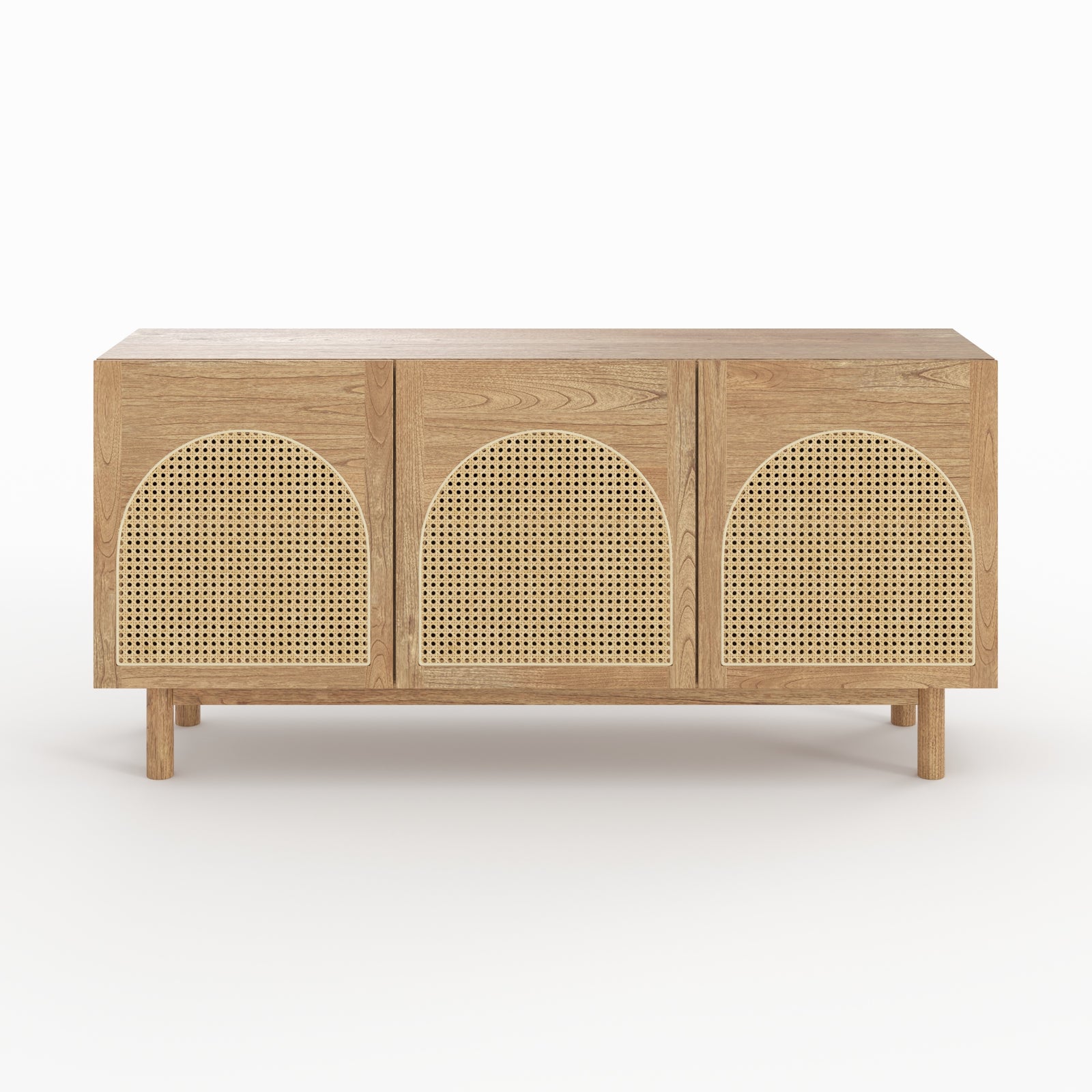 buffet delya en bois de massif mindi et rotin rdv deco