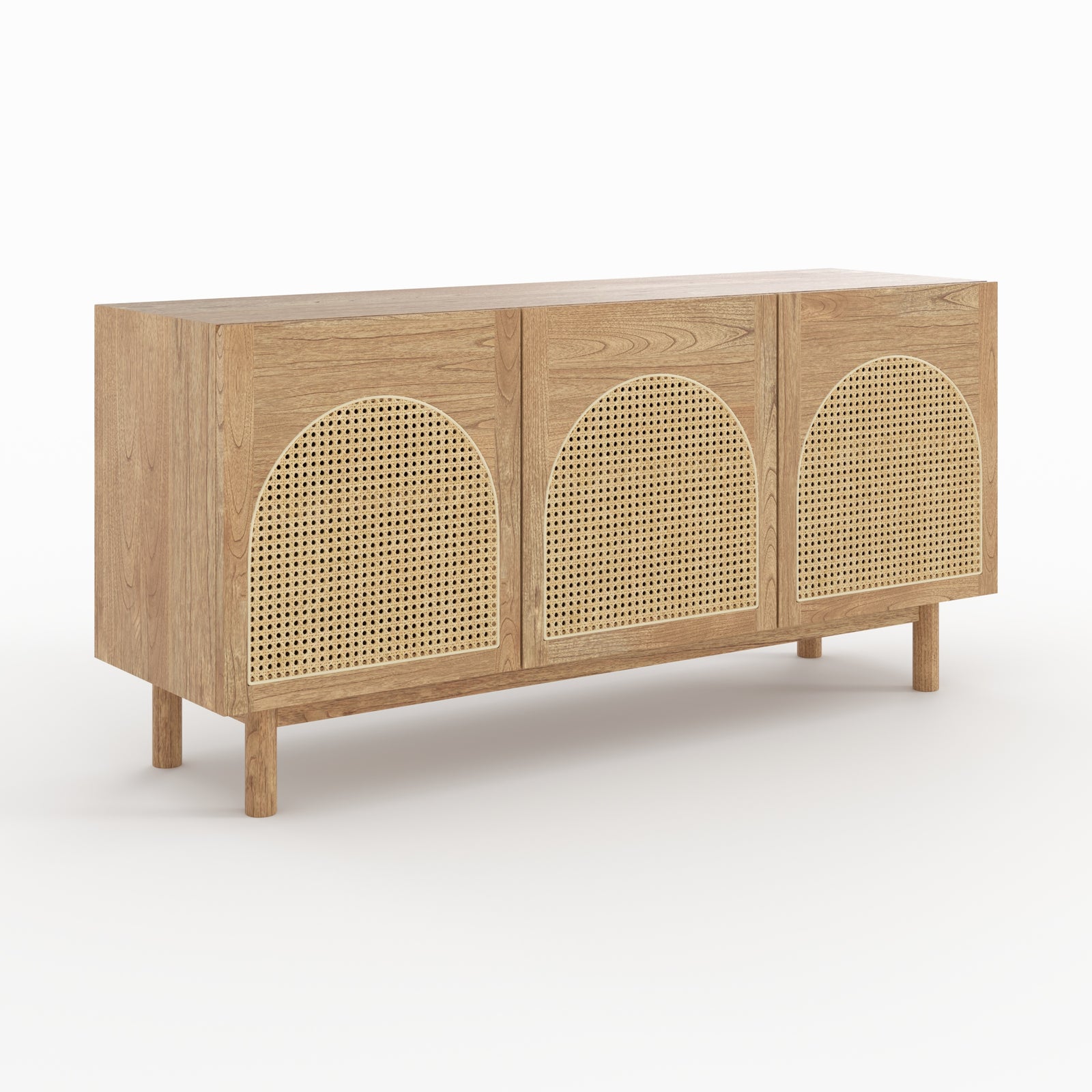 buffet delya en bois de massif mindi et rotin