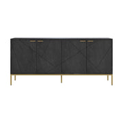 buffet en ardoise metal et bois de manguier 4 portes marcelle