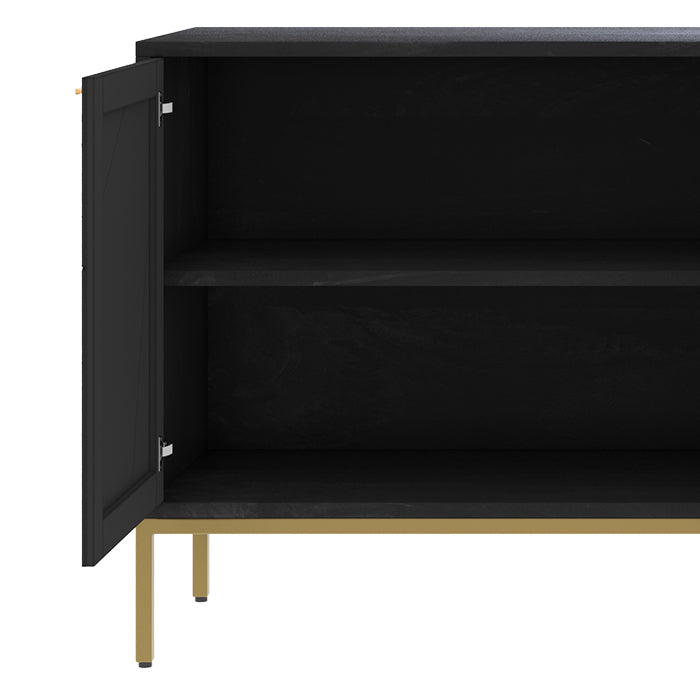 buffet en ardoise metal et bois marcelle 4 portes