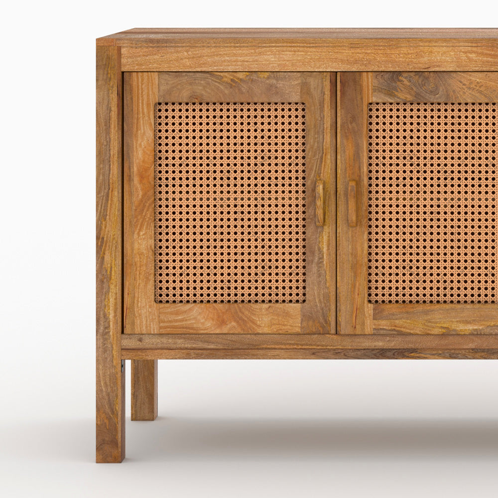 buffet en cannage et en bois tiki