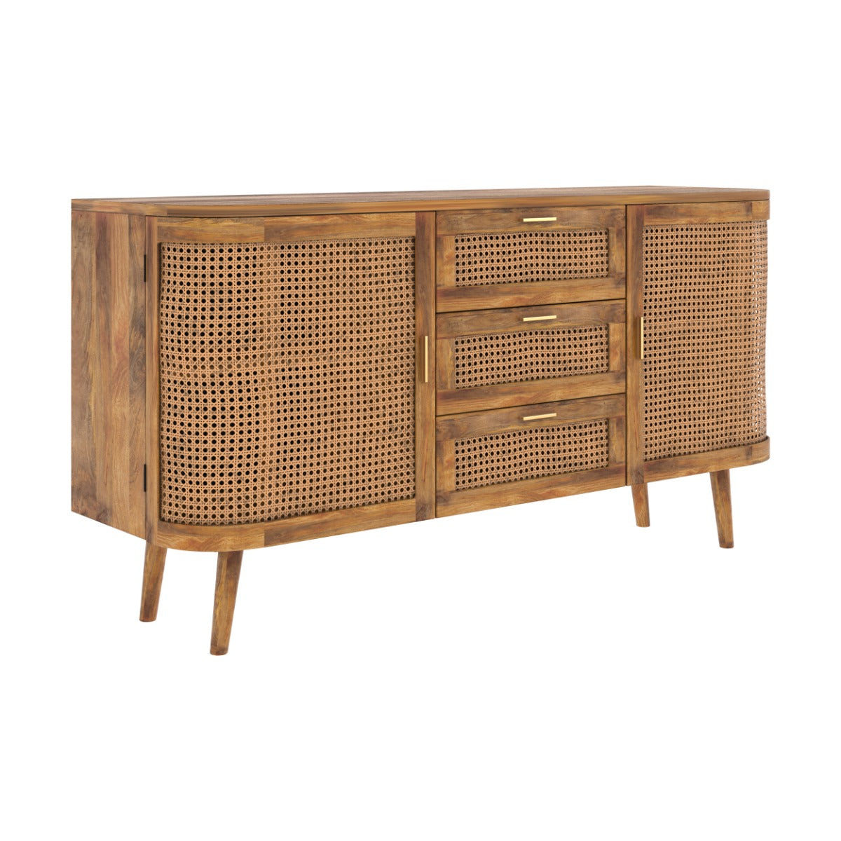 buffet en cannage wendy 3 tiroirs